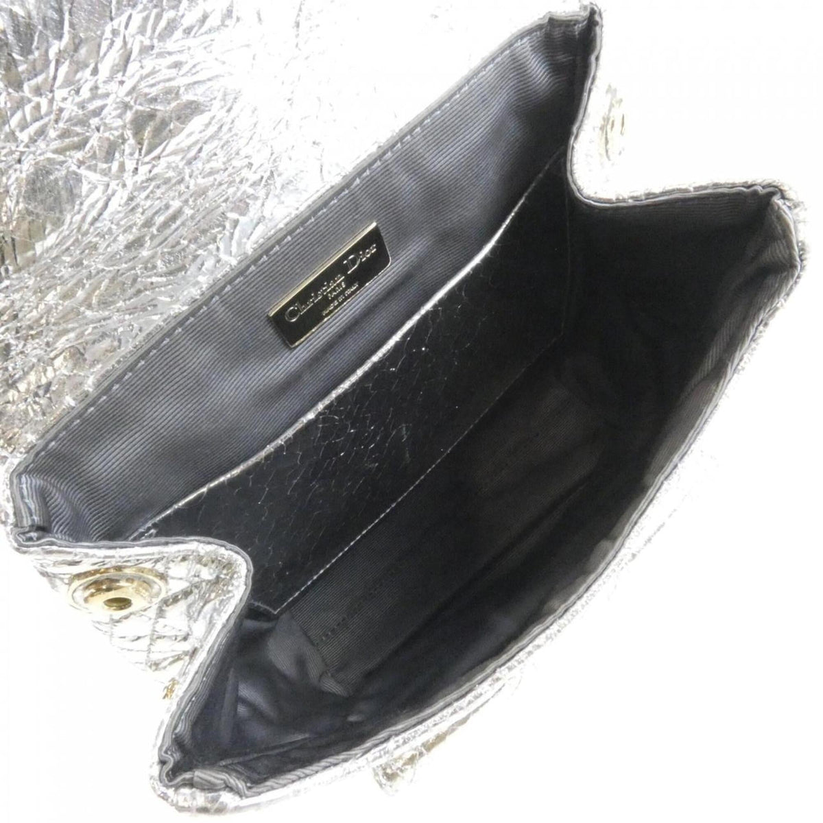 Christian Dior Metallic Silver Leather Backpack (Pre-Owned)