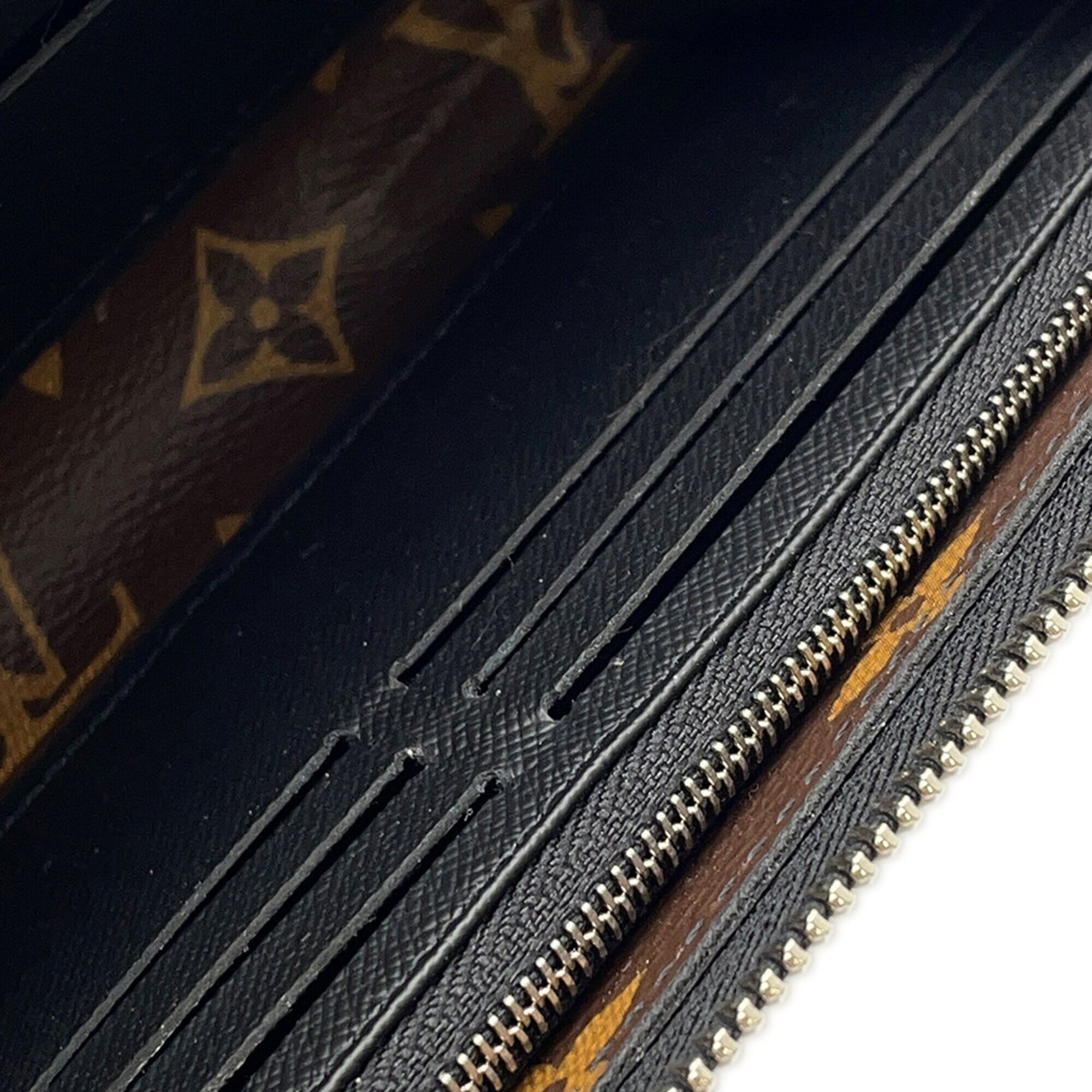 Louis Vuitton Monogram Macassar Black Noir Long Wallet (Bi-Fold) (Pre-Owned)