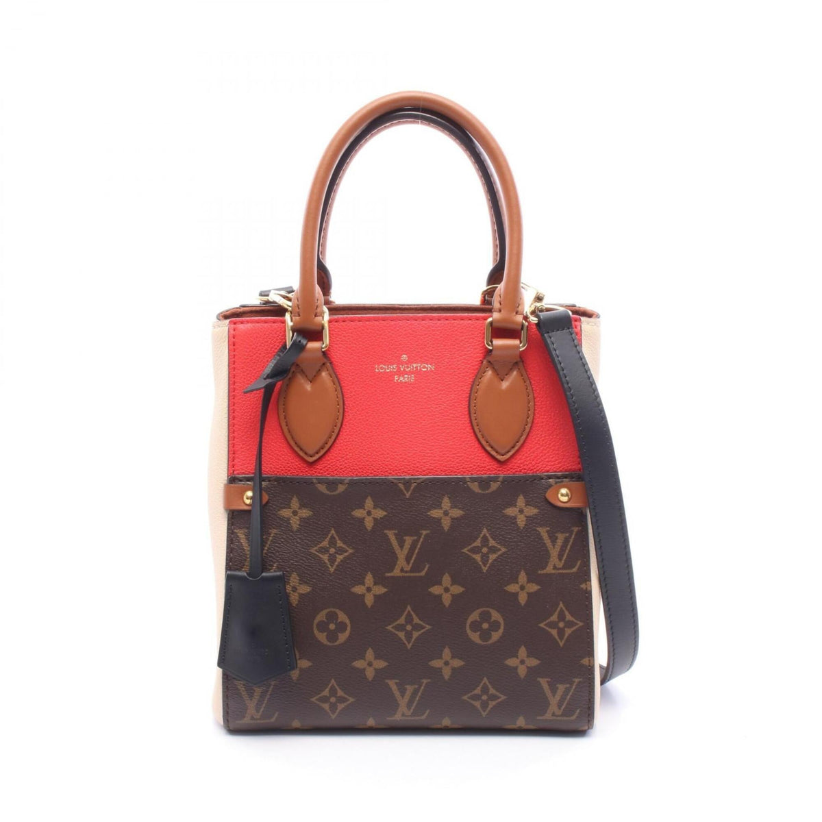 Louis Vuitton Brown Cerise Multi-Color Coated Canvas Leather Handbag Tote Bag (Pre-Owned)