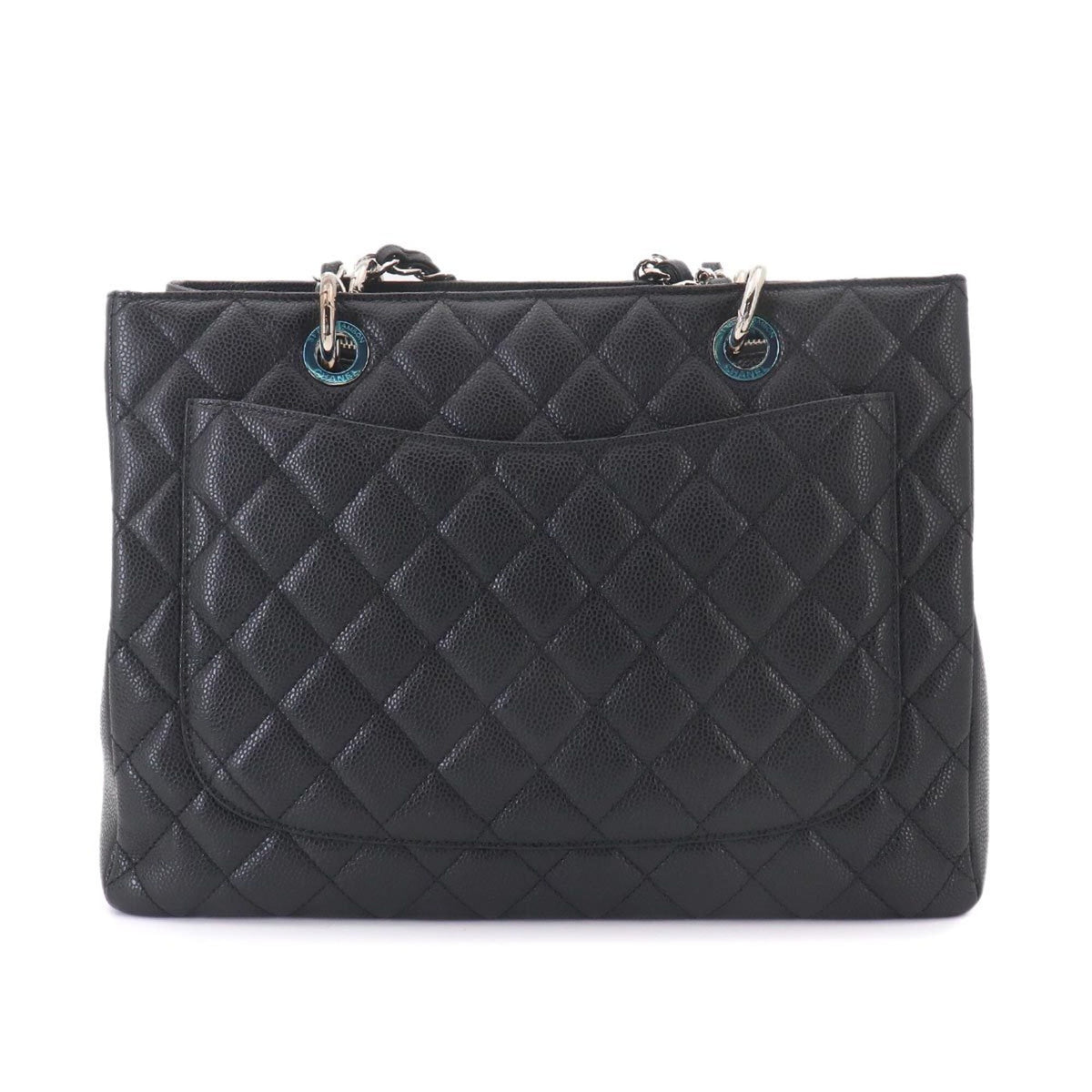 Chanel Matelasse Black Grained Calfskin Handbag Tote Bag (Pre-Owned)