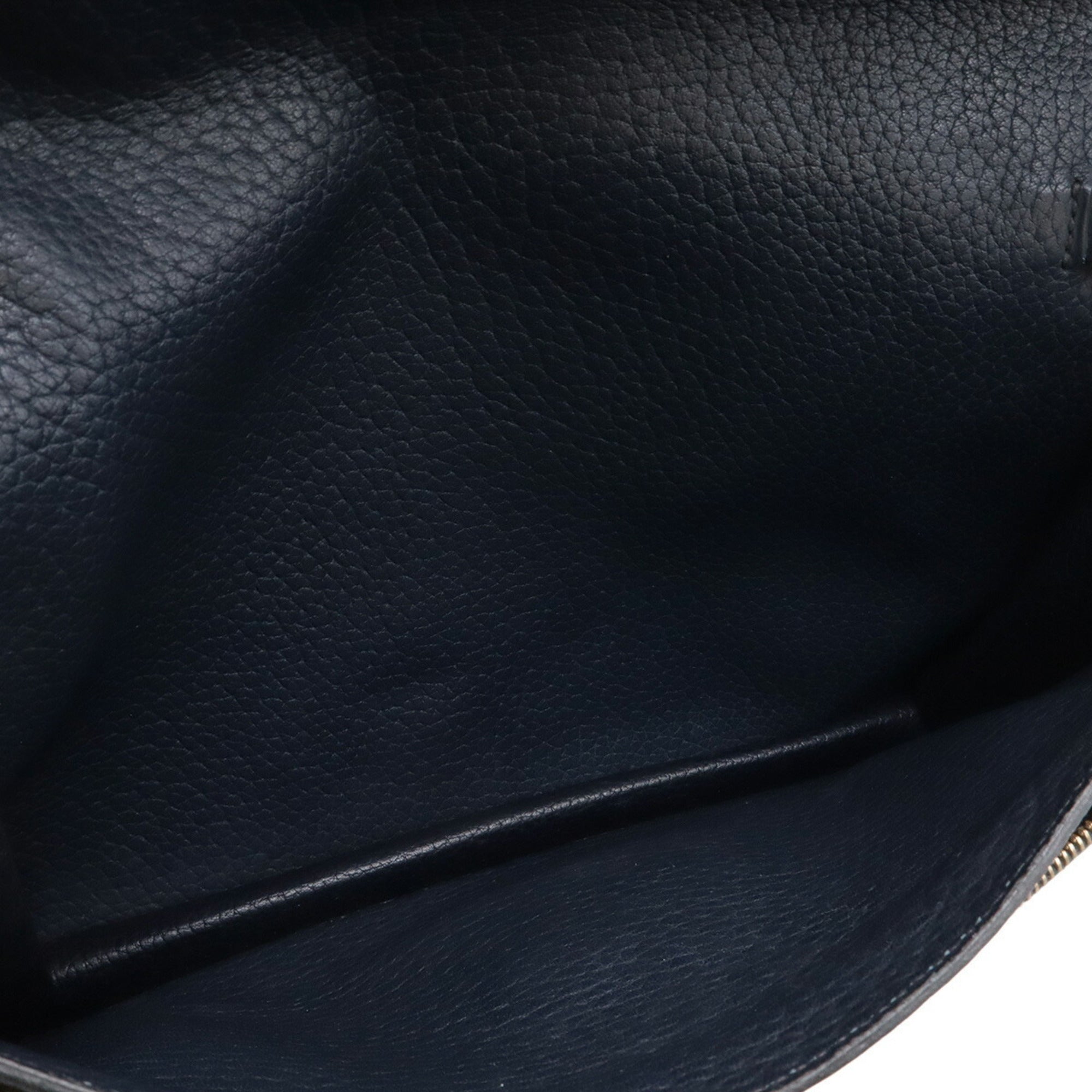 Hermes Navy Fjord Leather Clutch Bag Handbag Pochette (Pre-Owned)
