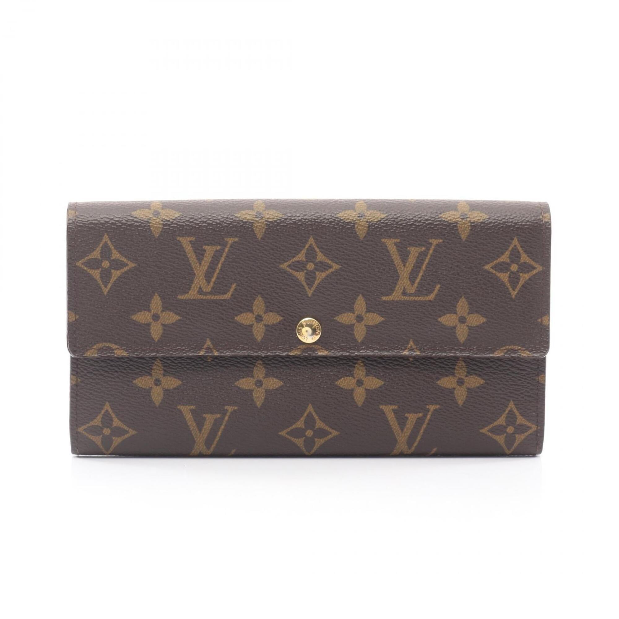 Louis Vuitton Brown Monogram Leather Pvc Long Wallet (Bi-Fold) (Pre-Owned)