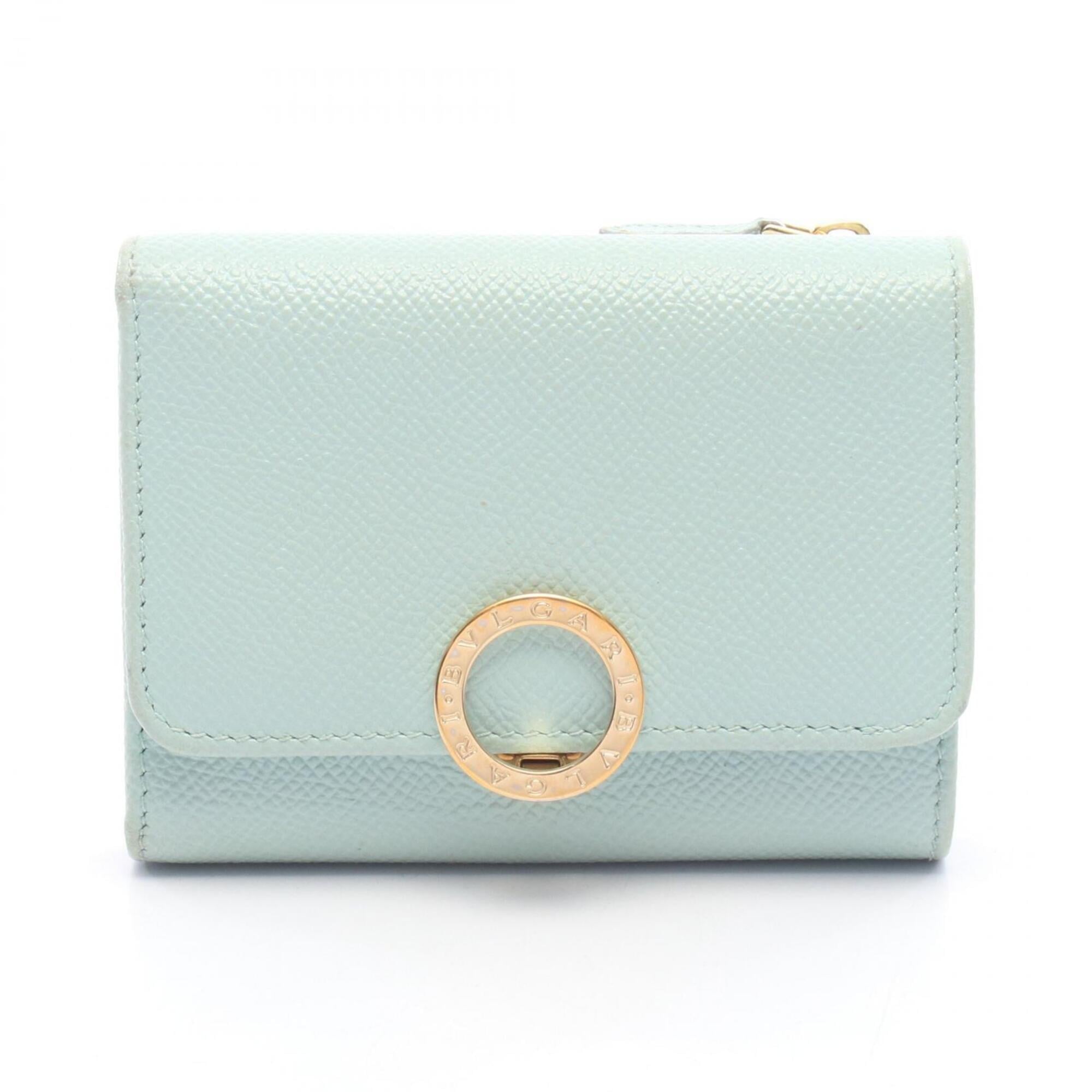 Bvlgari Green Leather Wallet (Tri-Fold) (Pre-Owned)