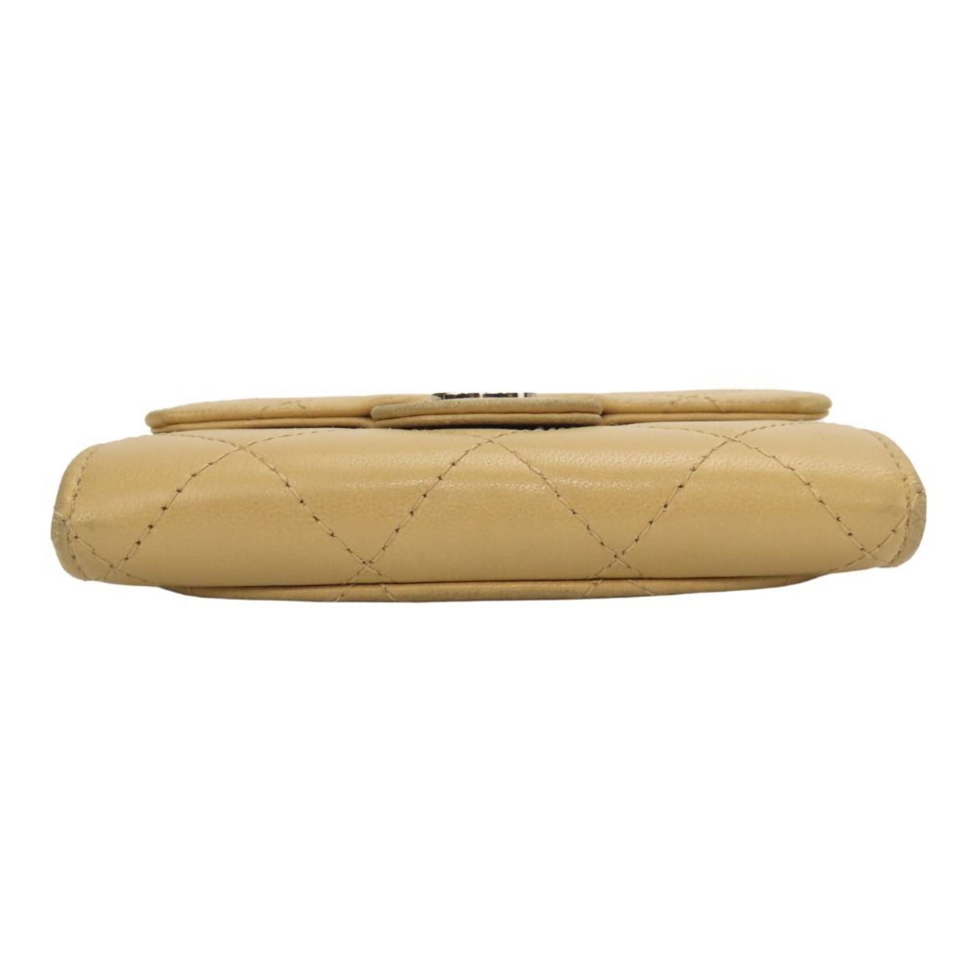 Chanel Beige Leather Coin Purse/Coin Case (Pre-Owned)