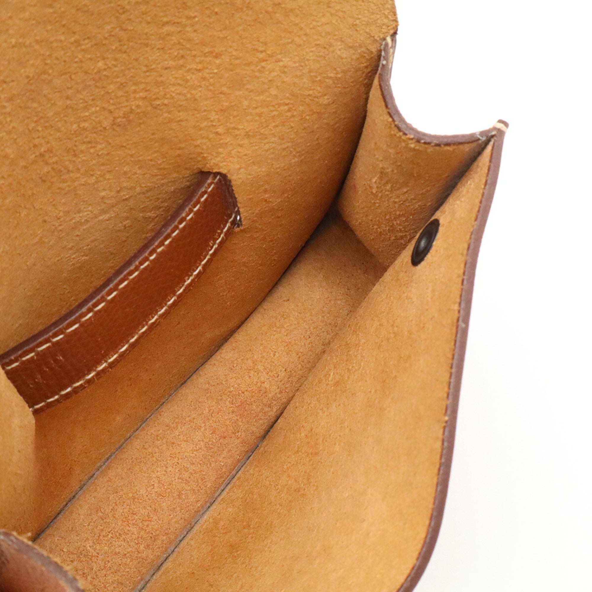 Hermes Brown Leather Clutch Bag Fanny Pack Pochette (Pre-Owned)