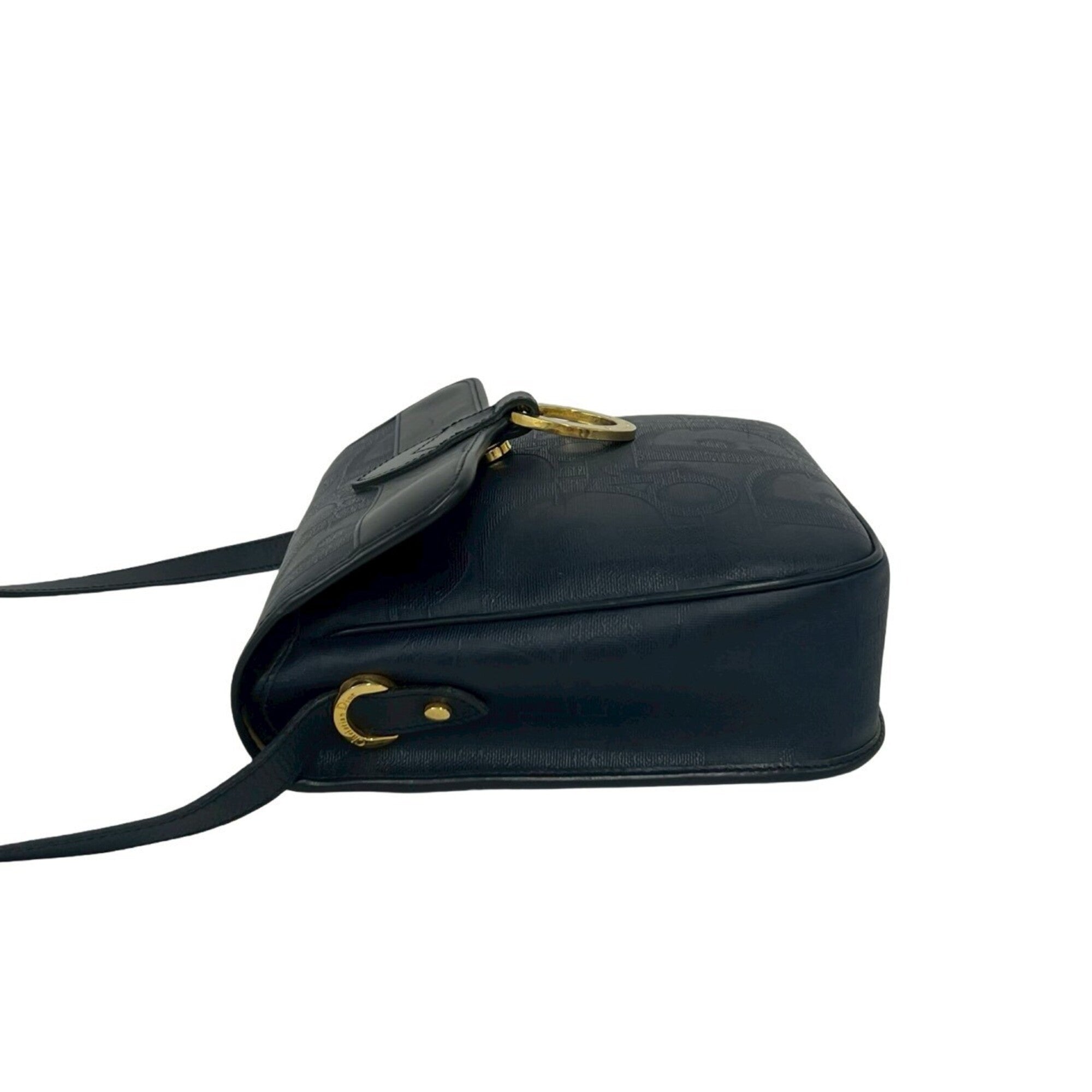 Christian Dior Navy Leather Pvc Pochette Shoulder Bag (Pre-Owned)