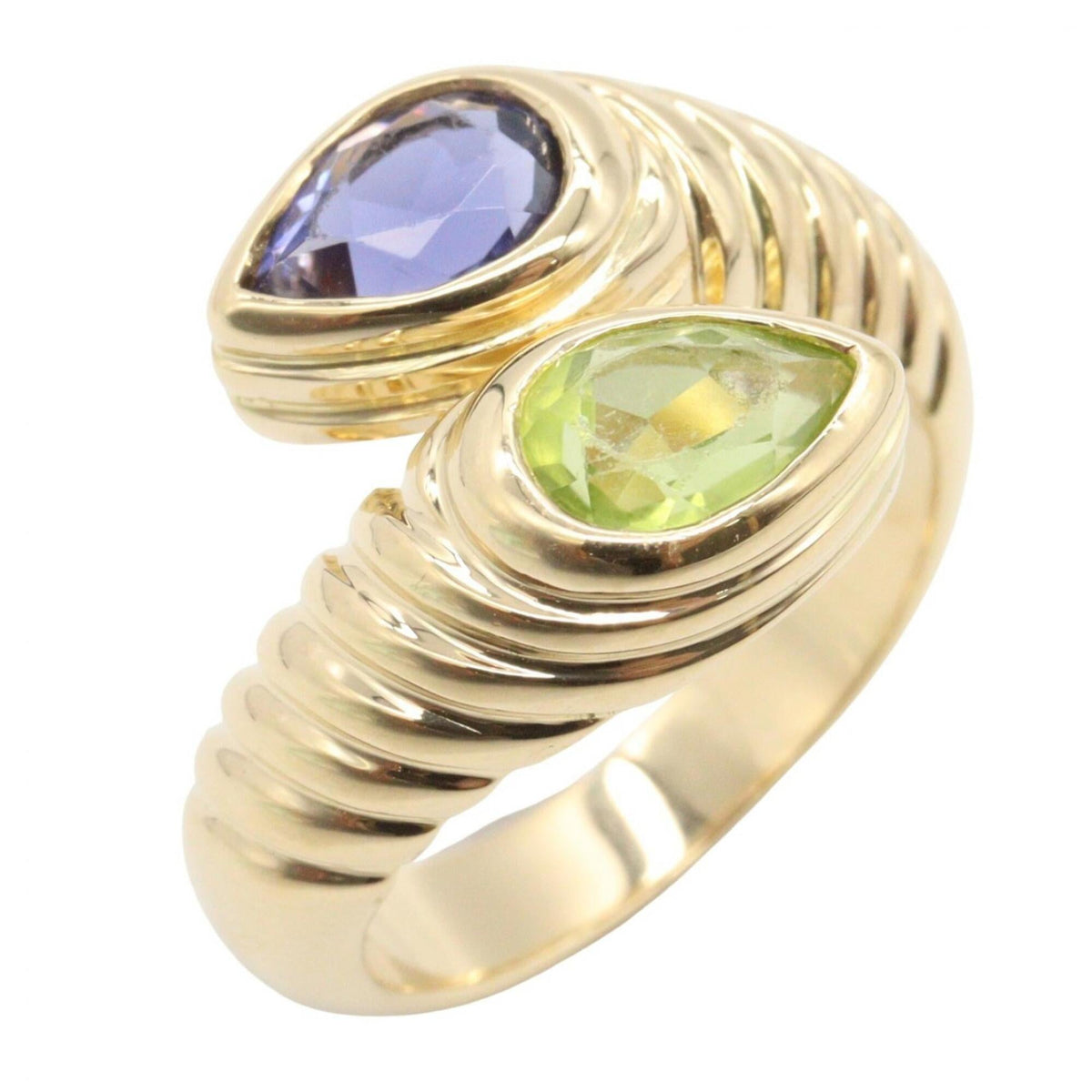 Bvlgari Gold Blue Green Yellow Gold (18K) Band Ring (Pre-Owned)
