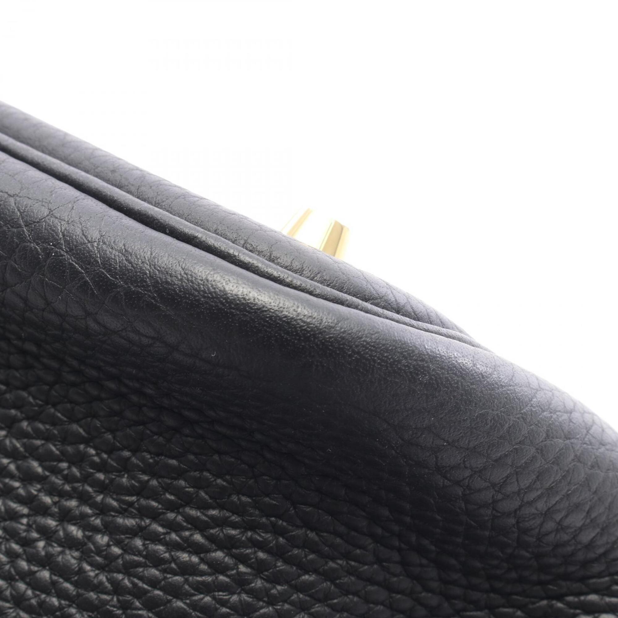 Hermes Black Taurillon Clemence Leather Handbag (Pre-Owned)