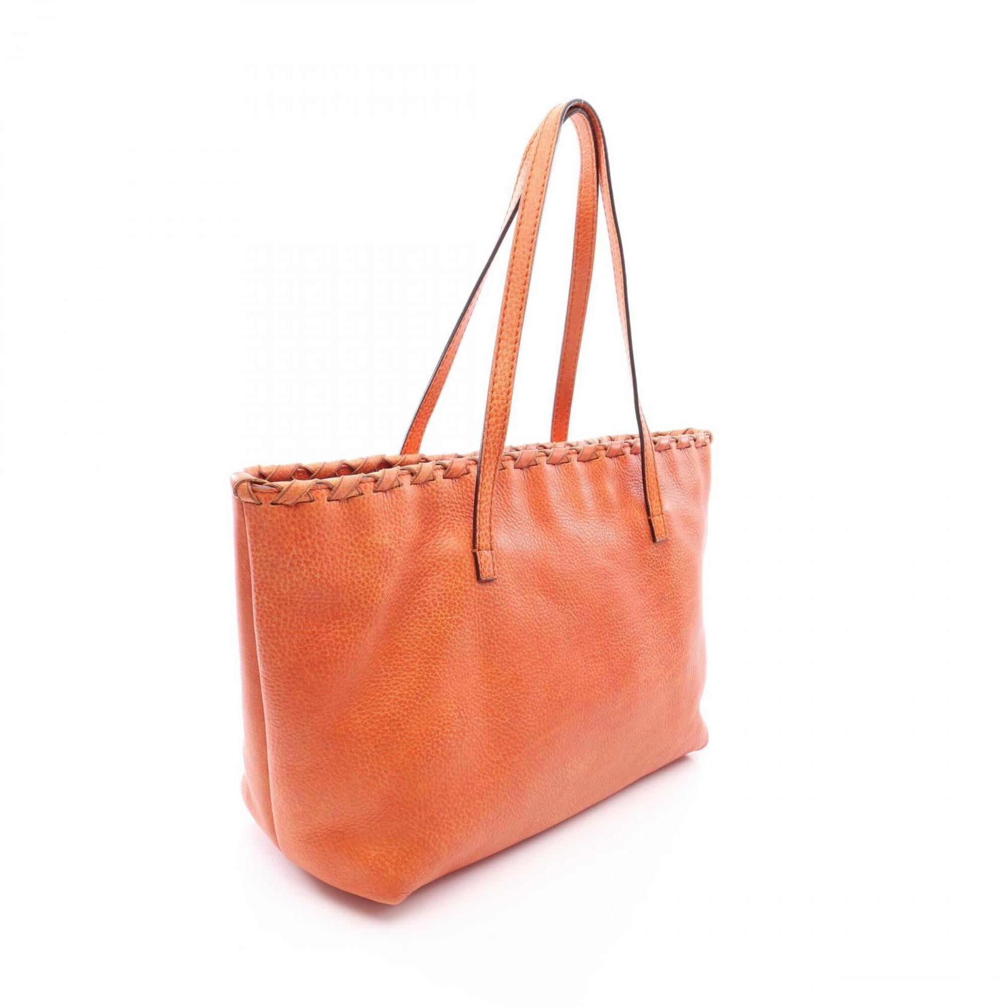 Gucci Orange Leather Handbag Tote Bag (Pre-Owned)