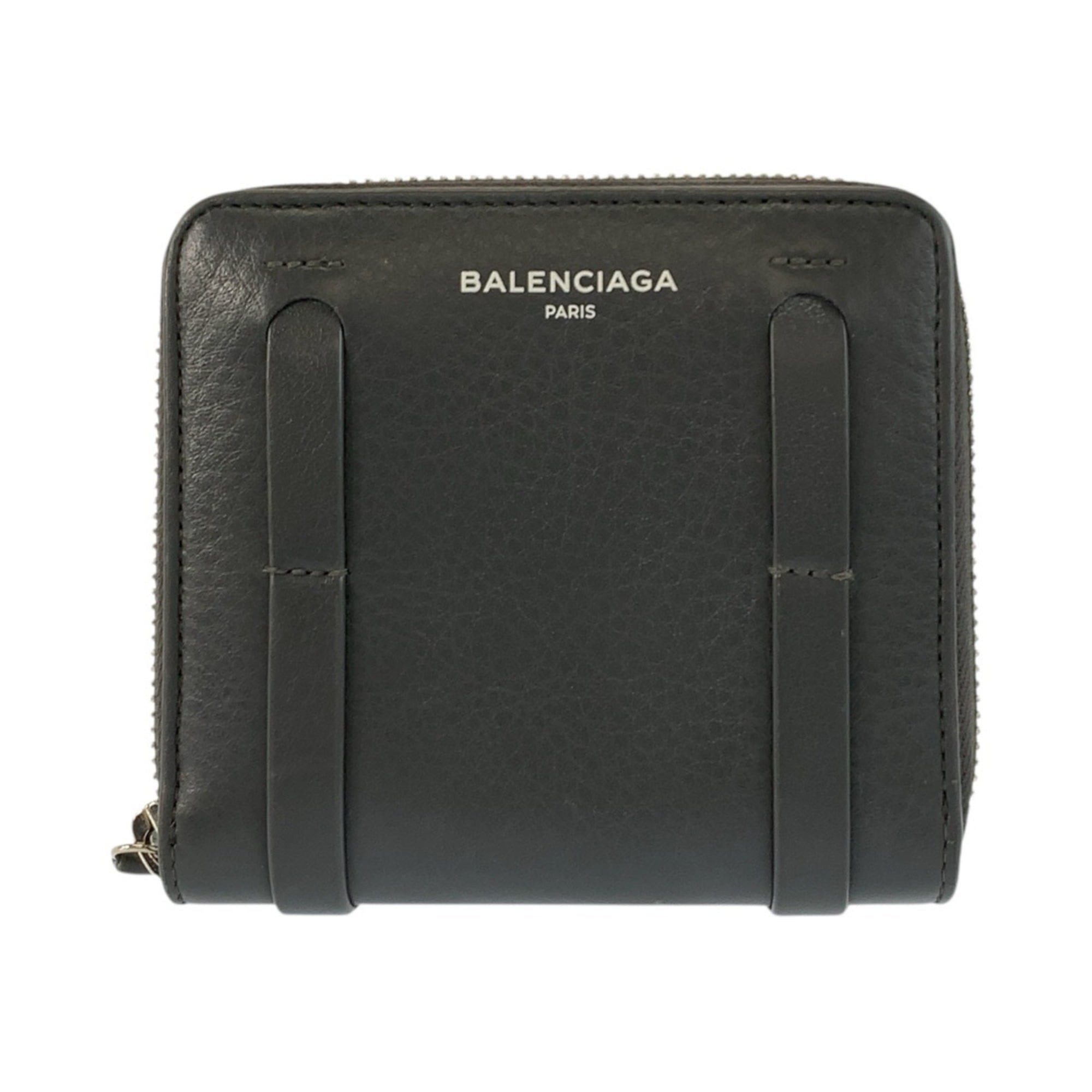 Balenciaga Gray Leather Coin Purse/Coin Case (Pre-Owned)