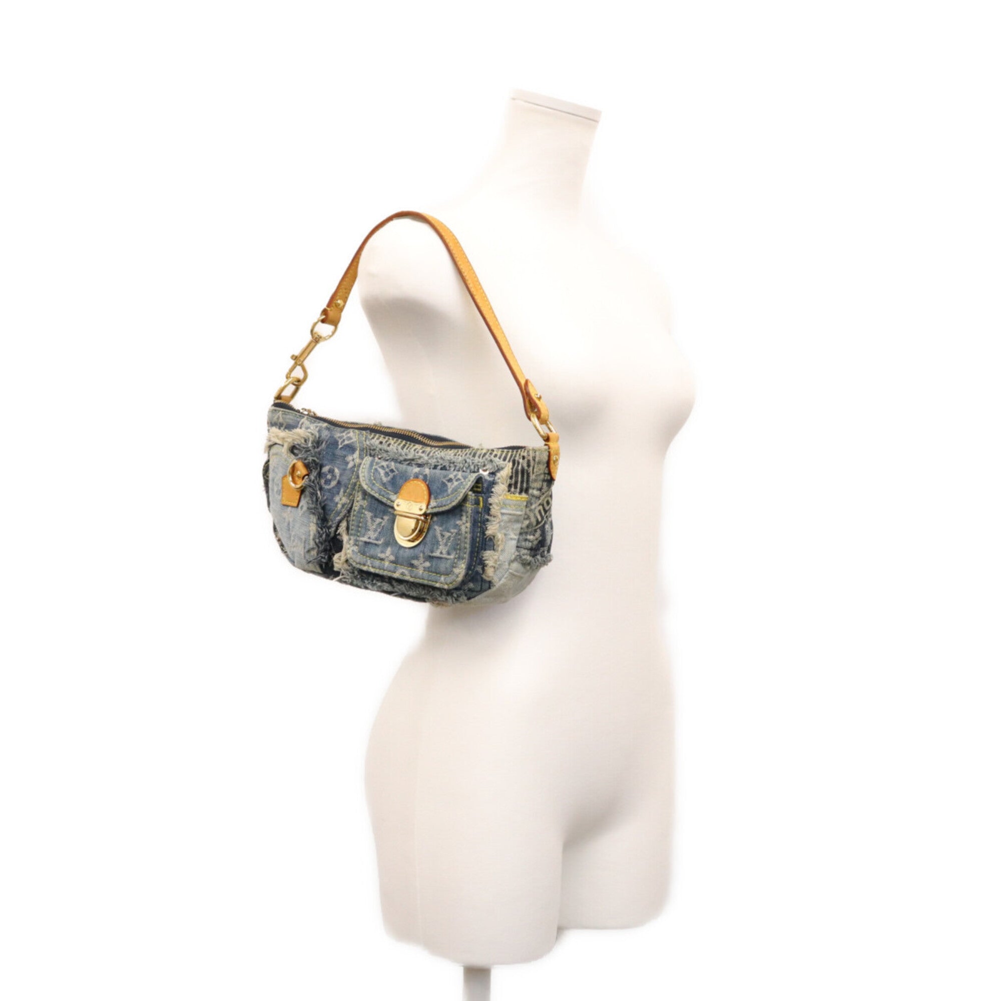 Louis Vuitton Blue Brown Monogram Denim Shoulder Bag (Pre-Owned)