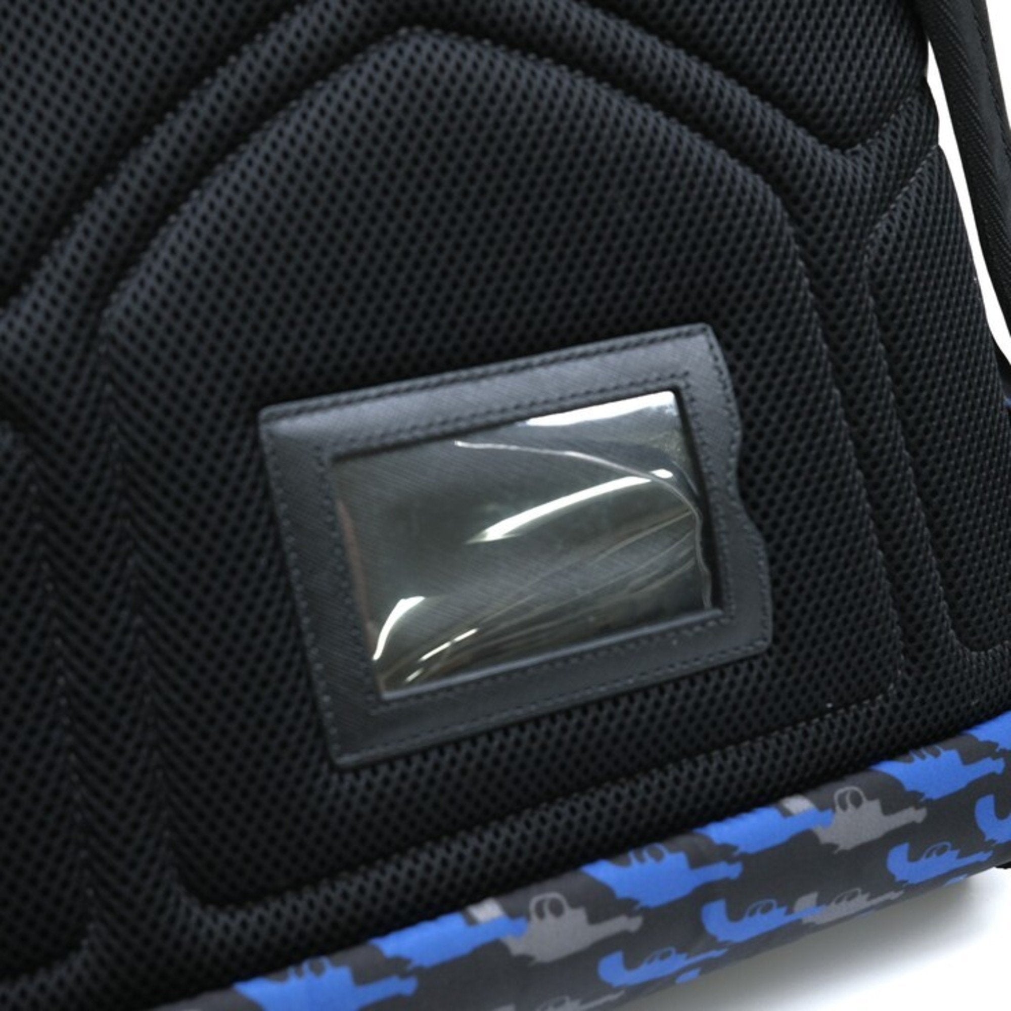 Prada Black Blue Nylon Leather Backpack (Pre-Owned)