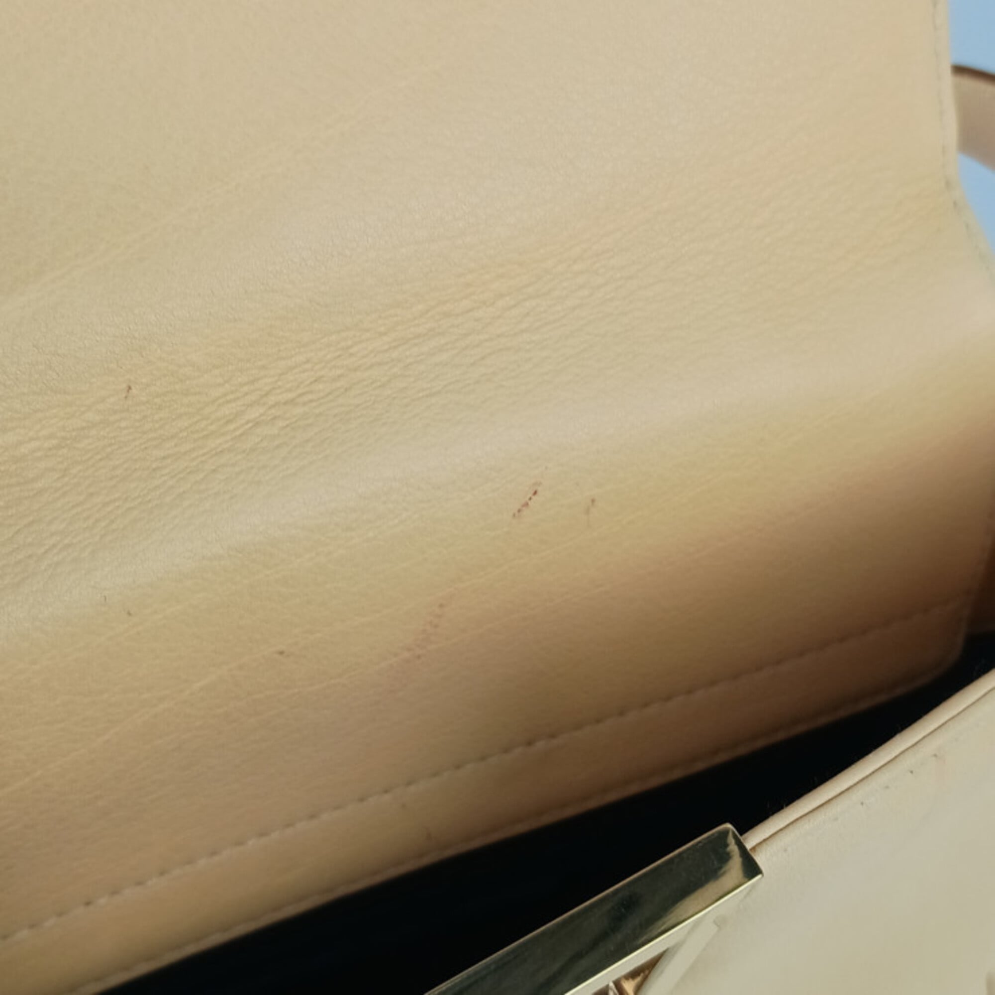 Salvatore Ferragamo Light Beige Leather Handbag Shoulder Bag Tote Bag (Pre-Owned)
