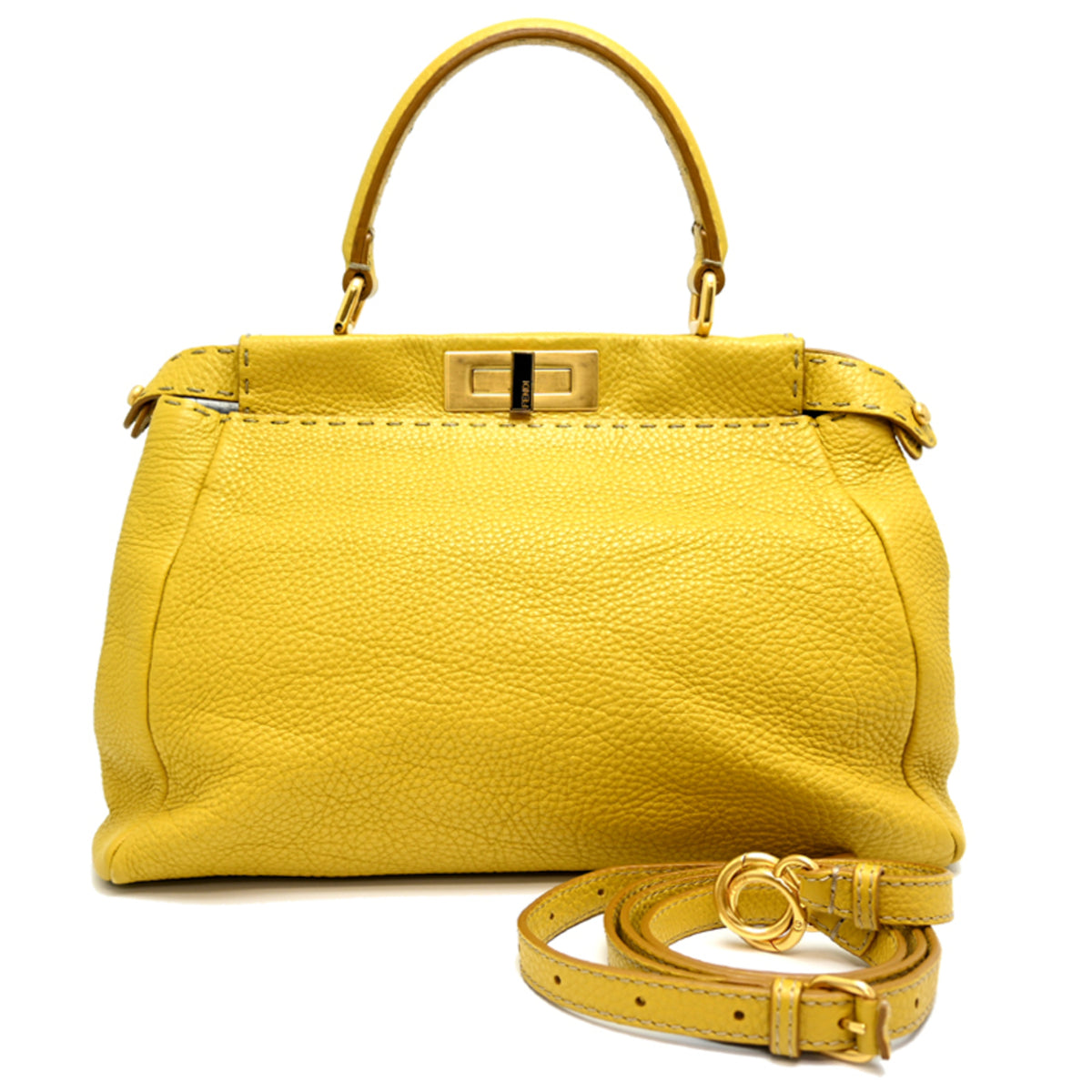 Fendi Yellow Leather Handbag (Pre-Owned)