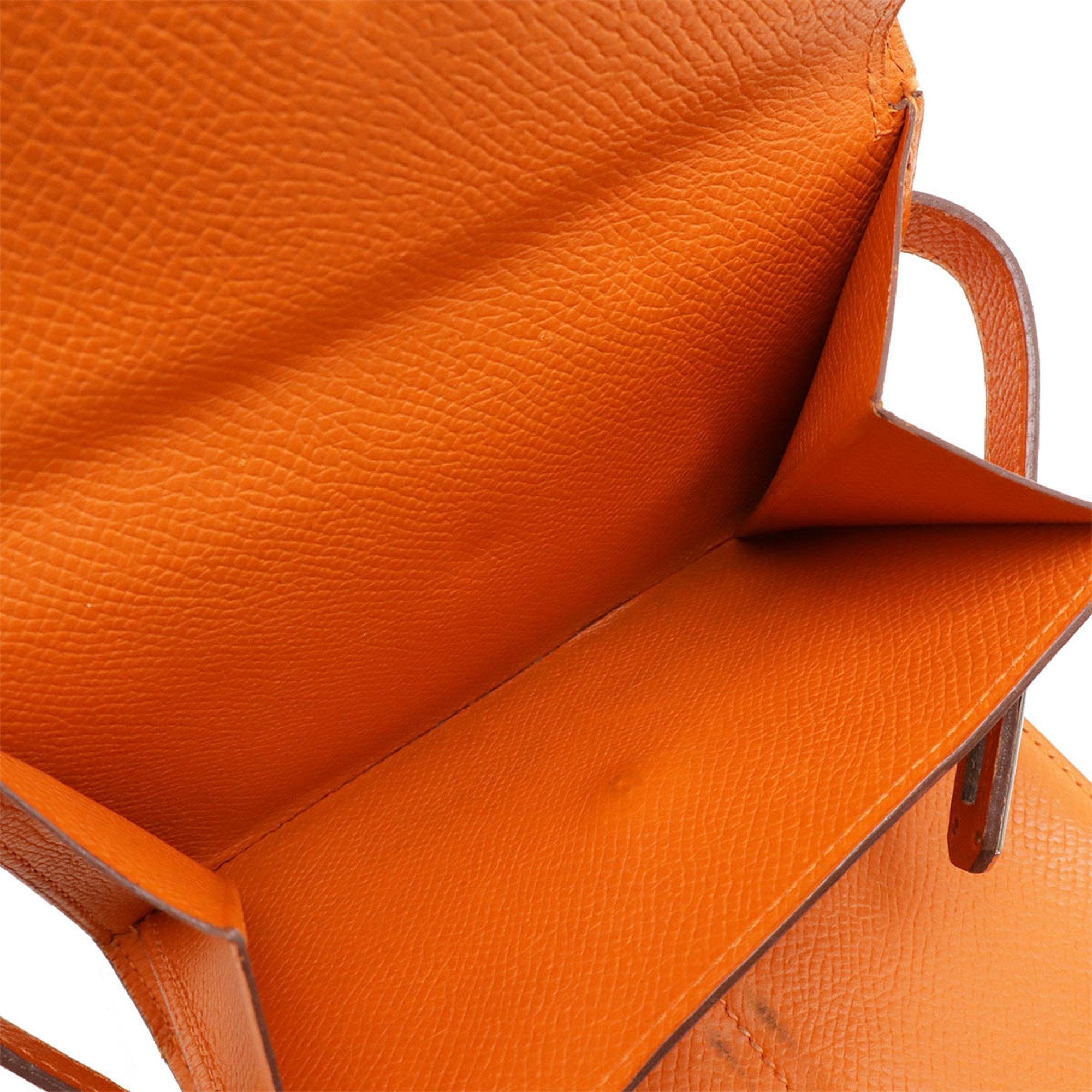 Hermes Kelly Orange Epsom Leather Wallet (Tri-Fold) (Pre-Owned)