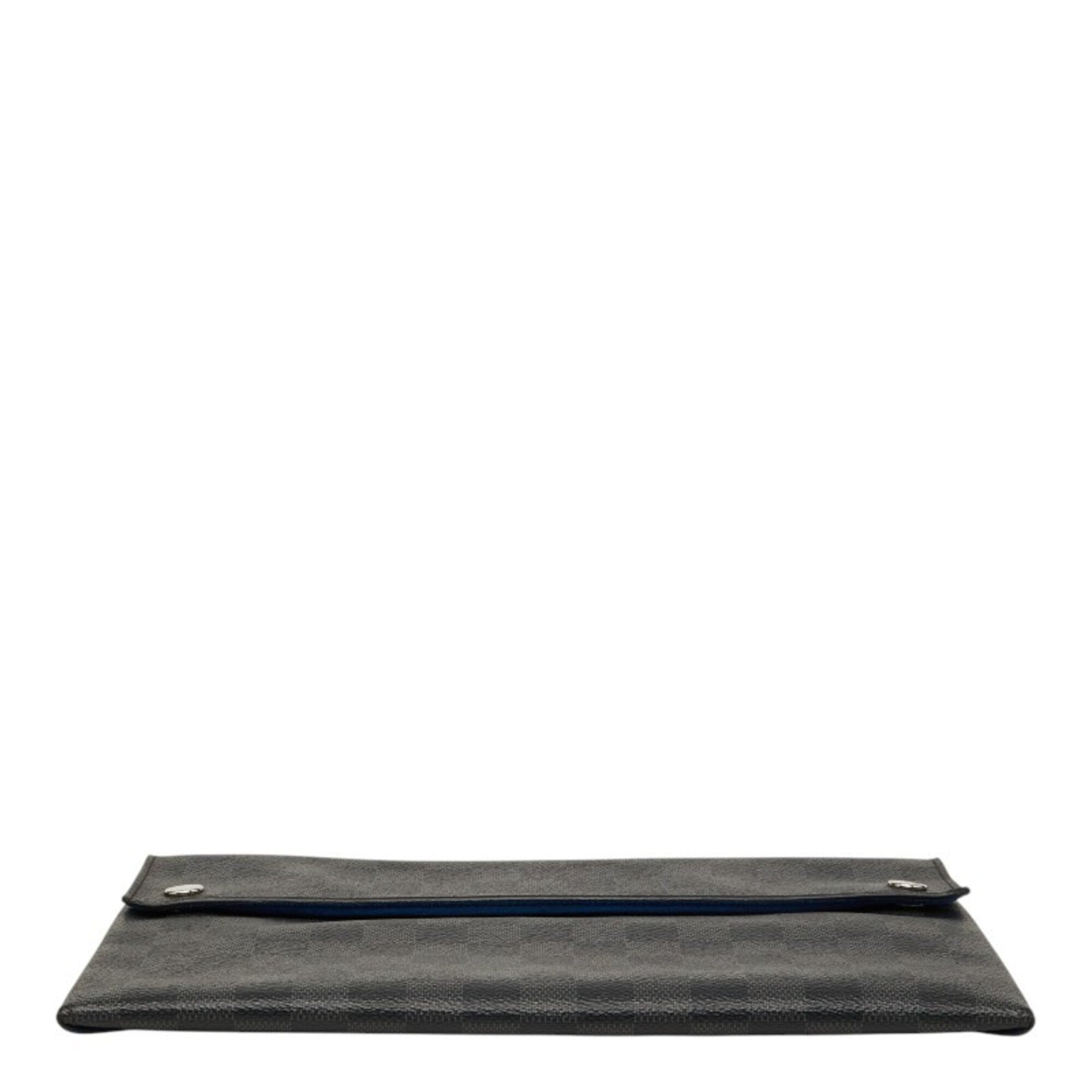Louis Vuitton Black Leather Clutch Bag Pouch (Pre-Owned)