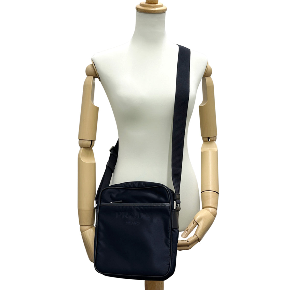 Prada Navy Nylon Handbag Shoulder Bag (Pre-Owned)