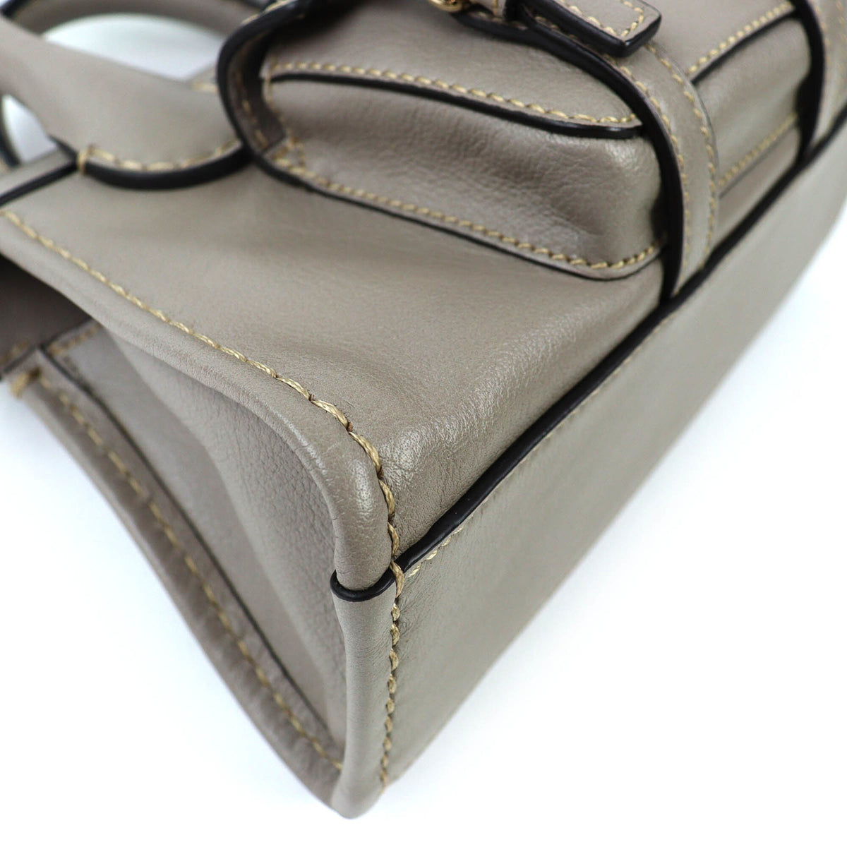 Chloé Gray Leather Handbag Shoulder Bag (Pre-Owned)