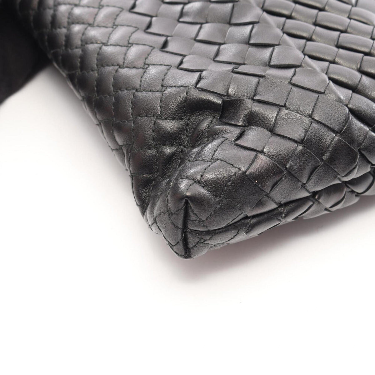 Bottega Veneta Black Leather Handbag Shoulder Bag (Pre-Owned)