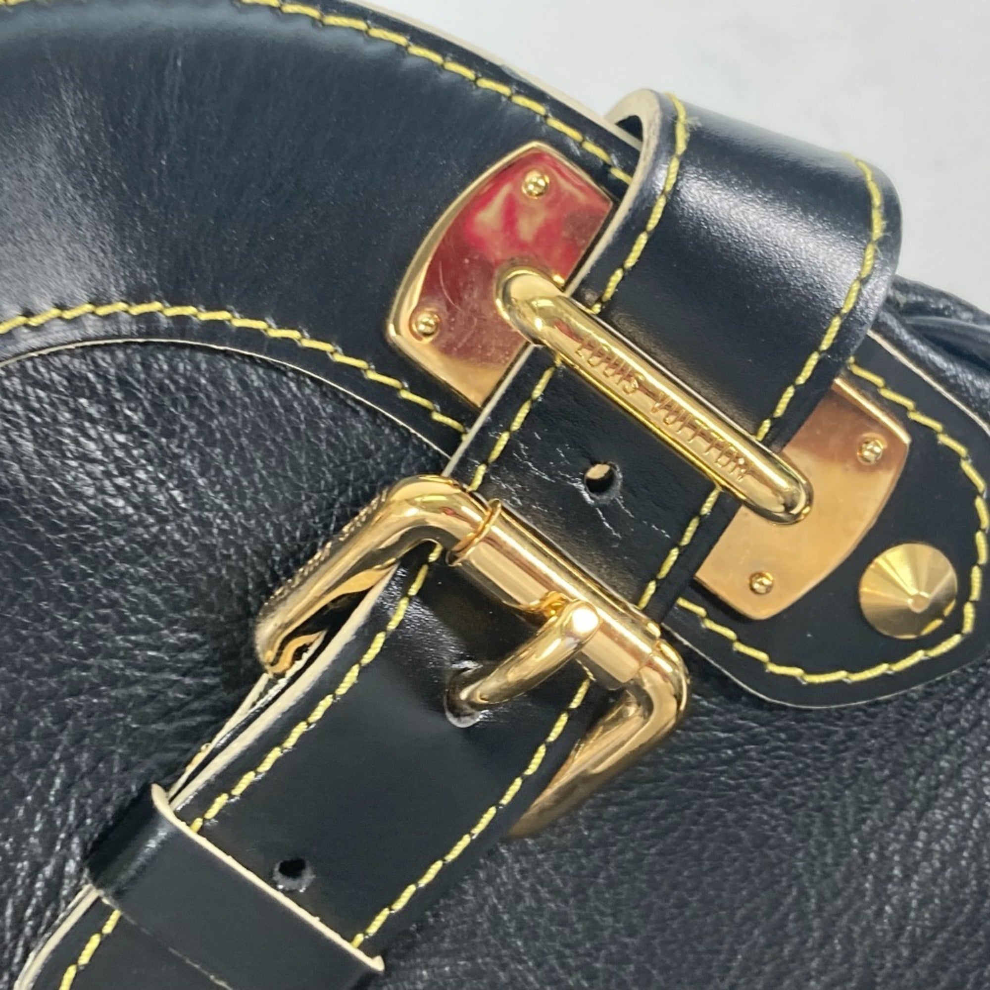 Louis Vuitton Black Noir Suhali Leather Handbag Shoulder Bag (Pre-Owned)