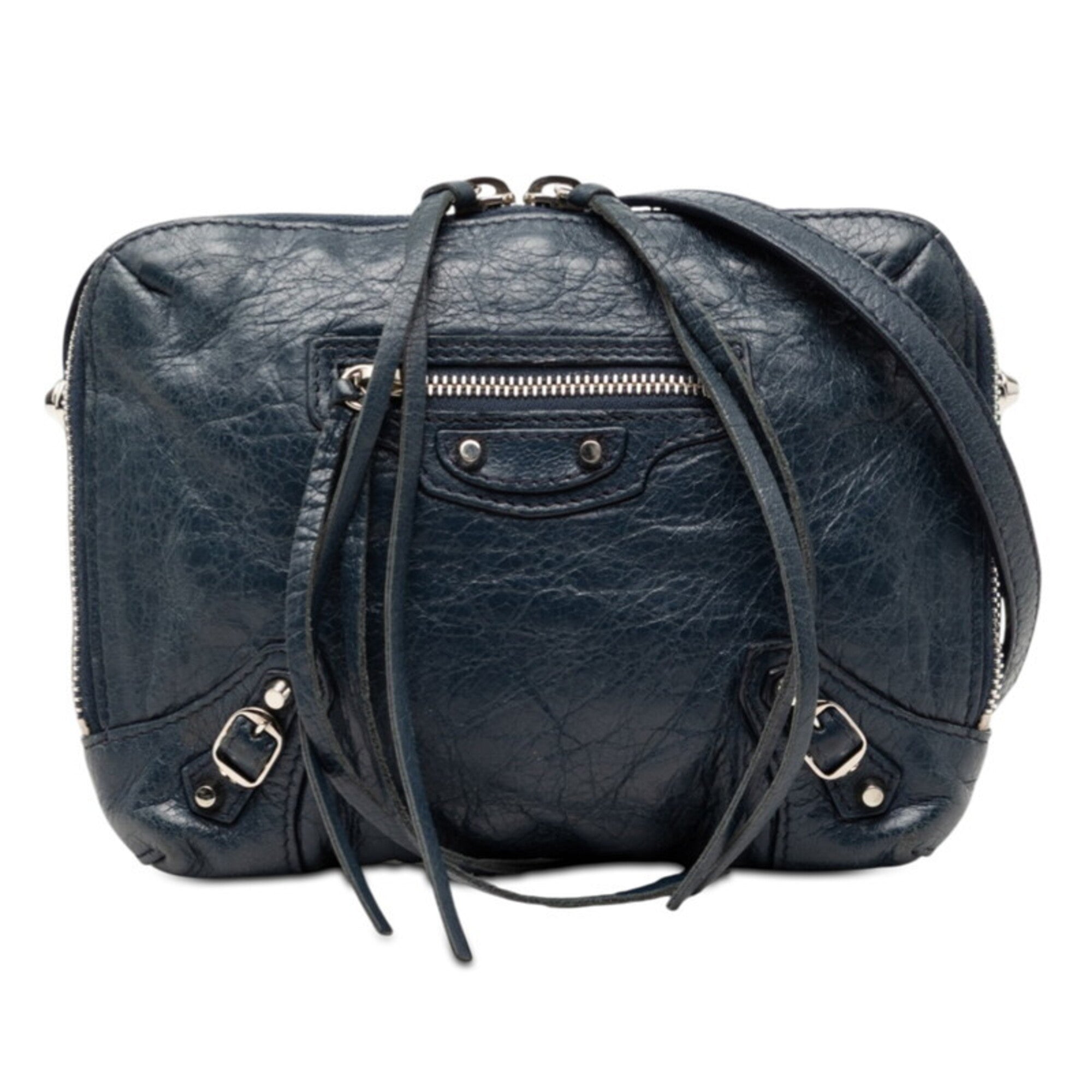 Balenciaga Blue Leather Shoulder Bag (Pre-Owned)