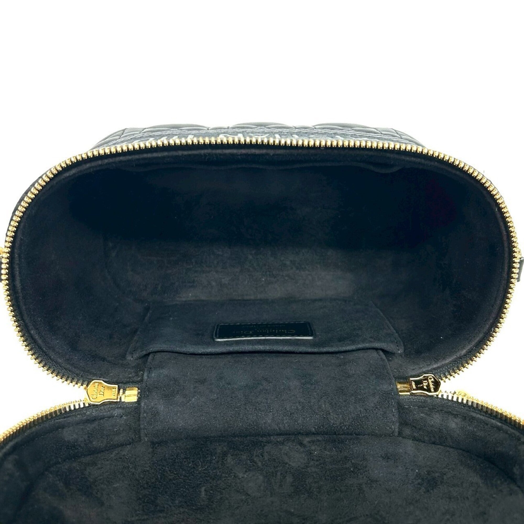Christian Dior Black Leather Shoulder Bag Vanity Bag (Pre-Owned)