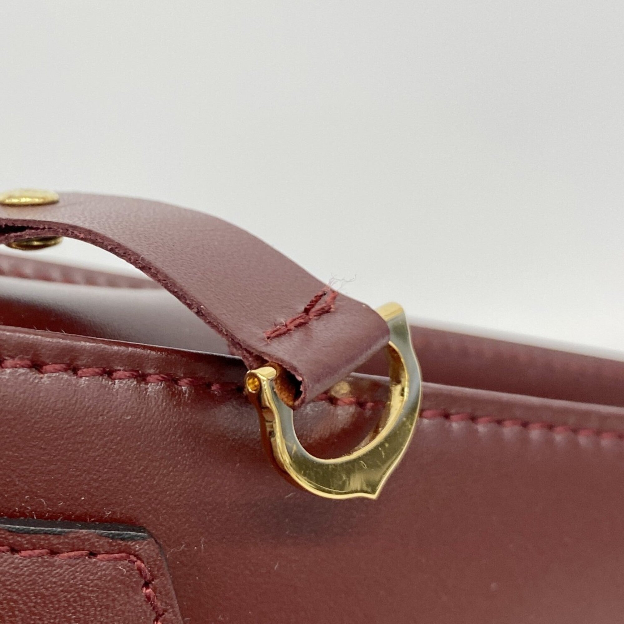 Cartier Bordeaux Leather Clutch Bag (Pre-Owned)