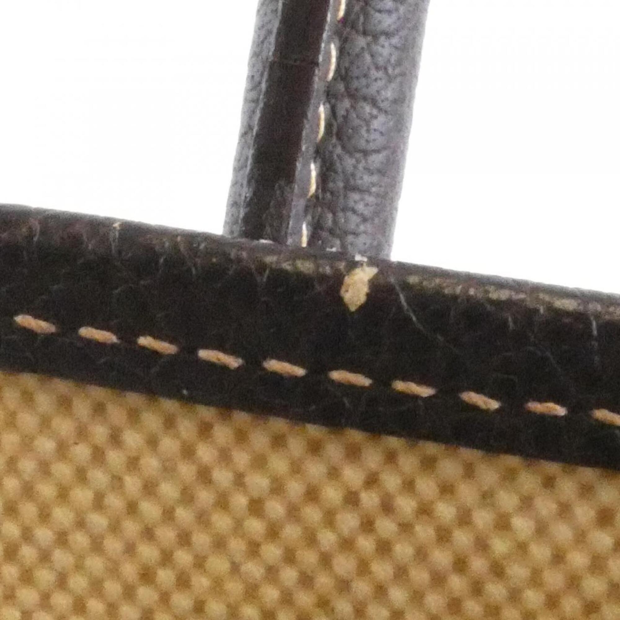 Hermes Brown Toile H Buffle Skipper Leather Handbag (Pre-Owned)
