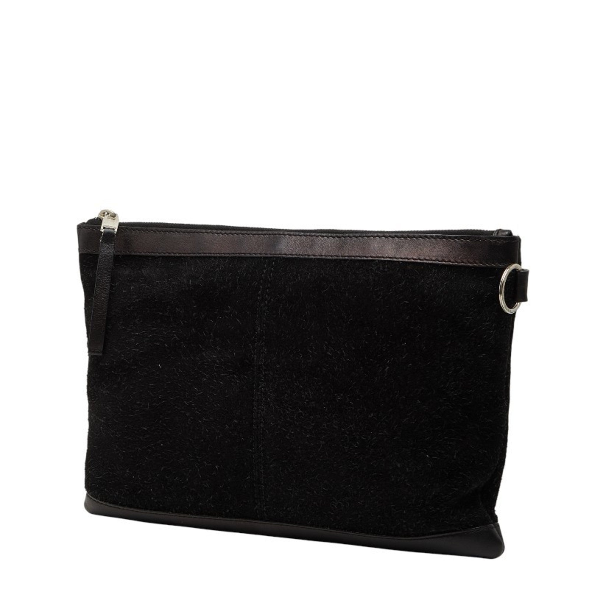 Balenciaga Black Suede Leather Clutch Bag (Pre-Owned)