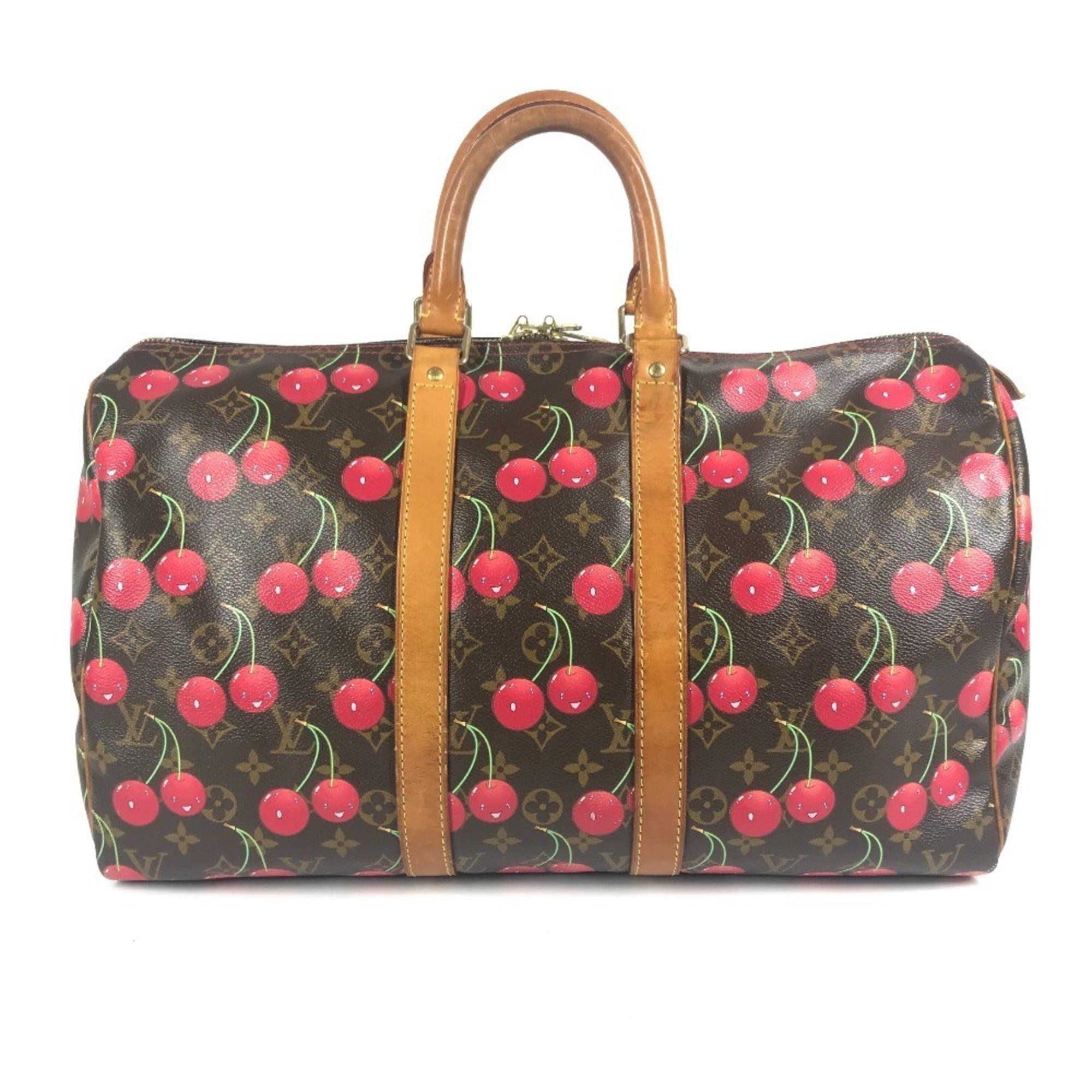 Louis Vuitton Brown Monogram Cherry Red Color Monogram Boston Bag (Pre-Owned)