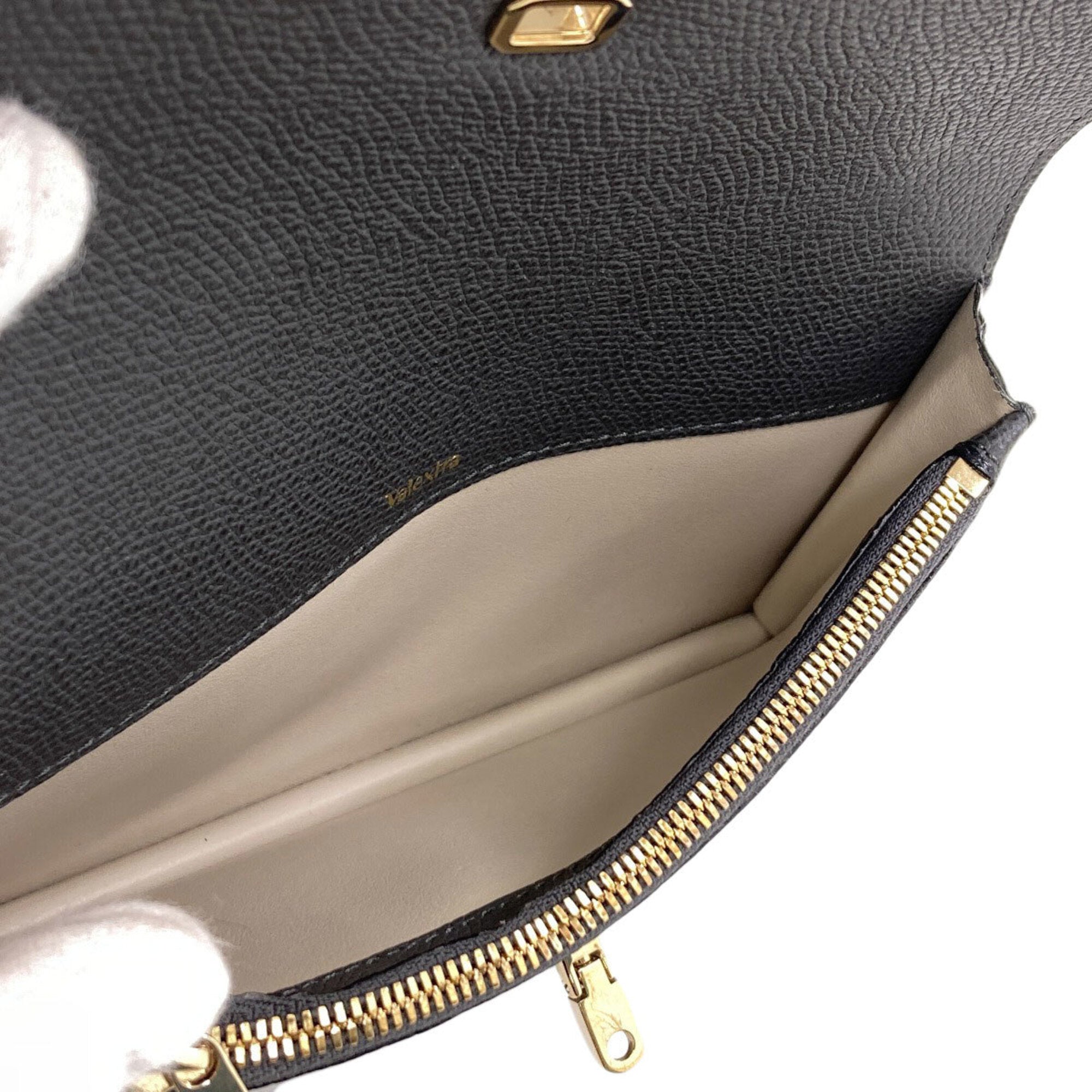 Valextra Gray Leather Long Wallet (Bi-Fold) (Pre-Owned)