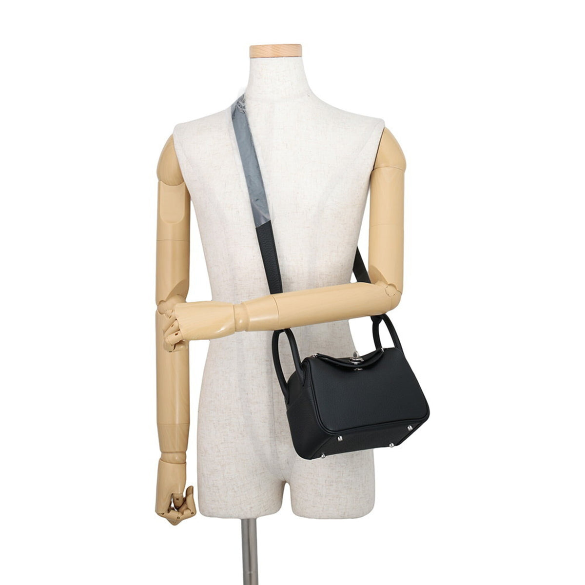Hermes Black Taurillon Clemence Leather Handbag Shoulder Bag (Pre-Owned)