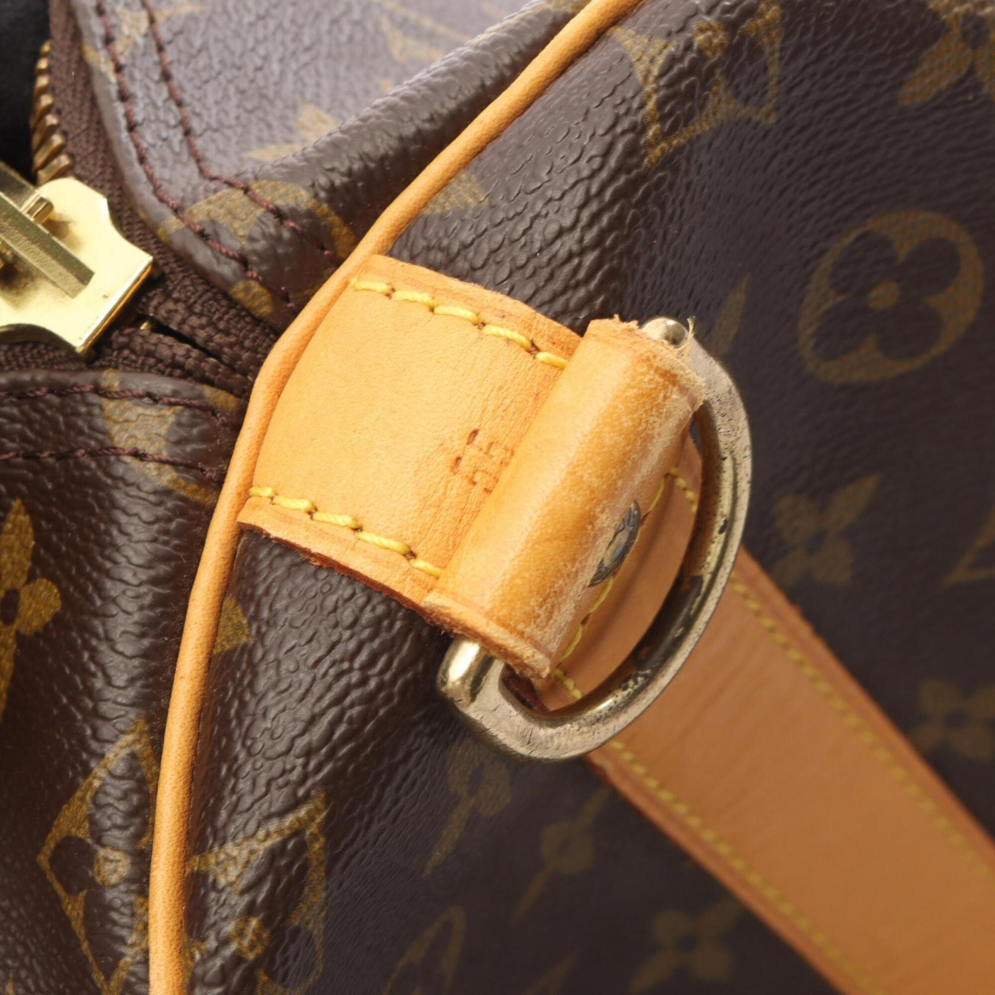 Louis Vuitton Brown Pvc Coated Canvas Leather Boston Bag Handbag (Pre-Owned)