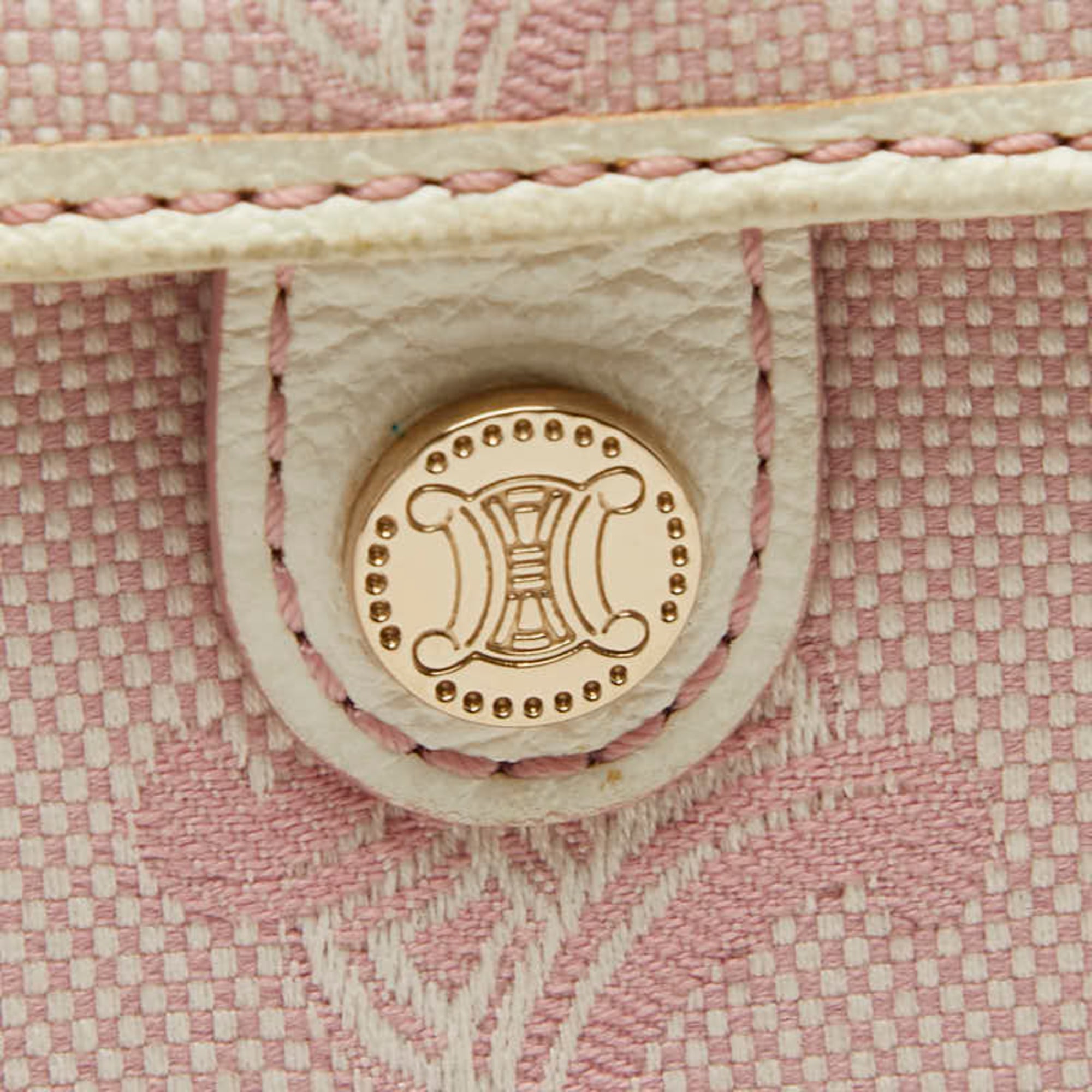 Celine Pink White Canvas Leather Wallet (Bi-Fold) (Pre-Owned)