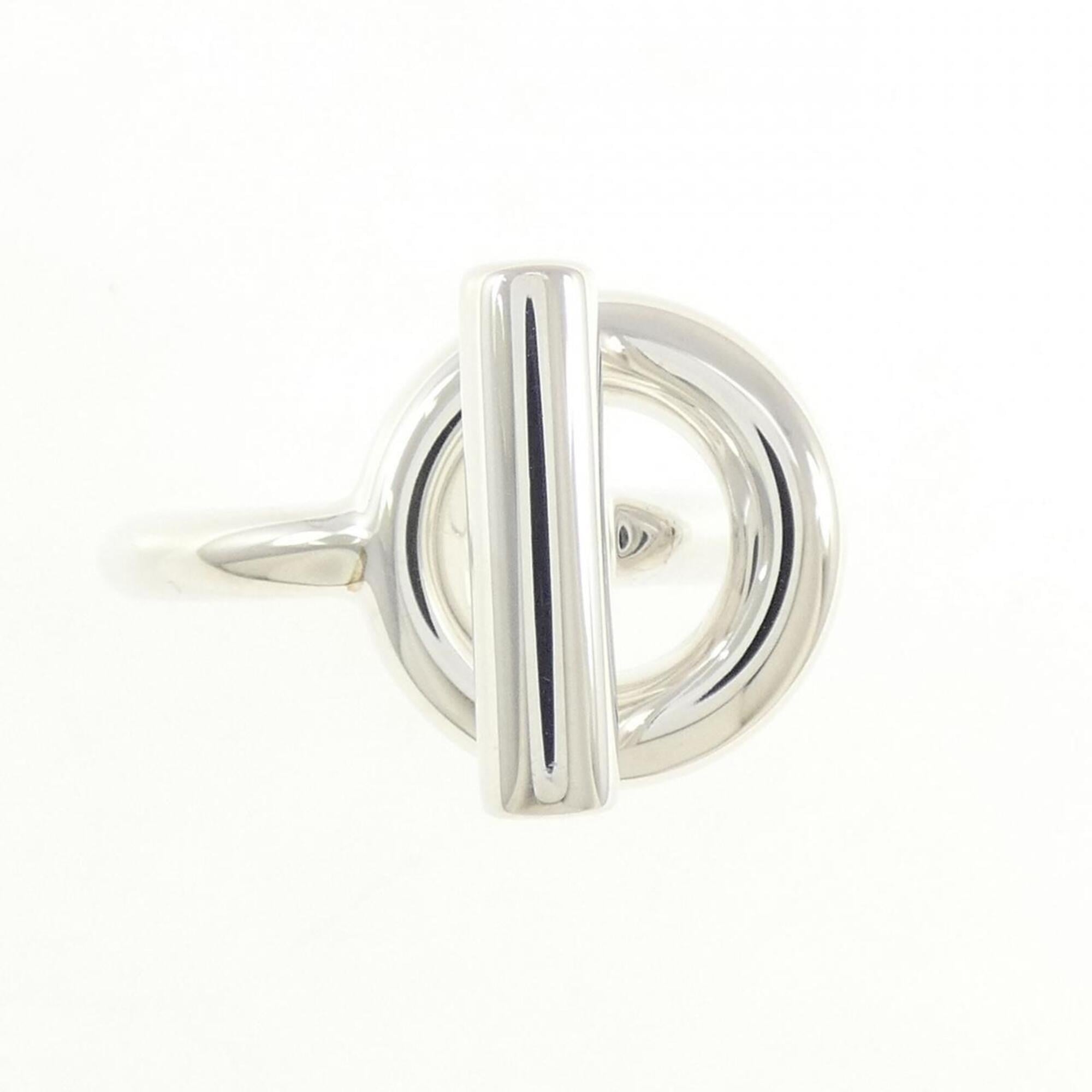 Hermes Silver Silver 925 Band Ring (Pre-Owned)