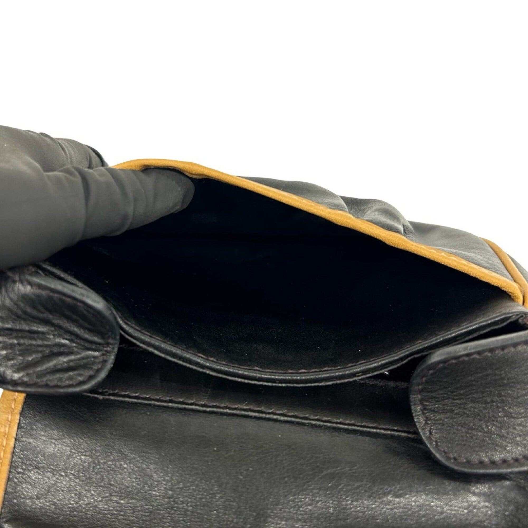 Celine Black Brown Leather Pochette Shoulder Bag (Pre-Owned)