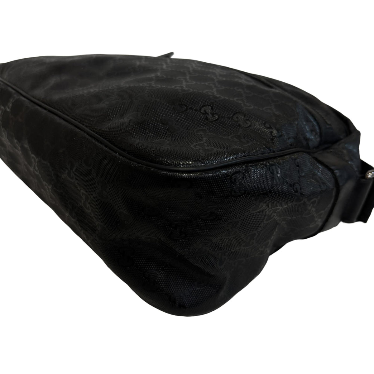 Gucci Gg Imprimé Black Pvc Shoulder Bag (Pre-Owned)