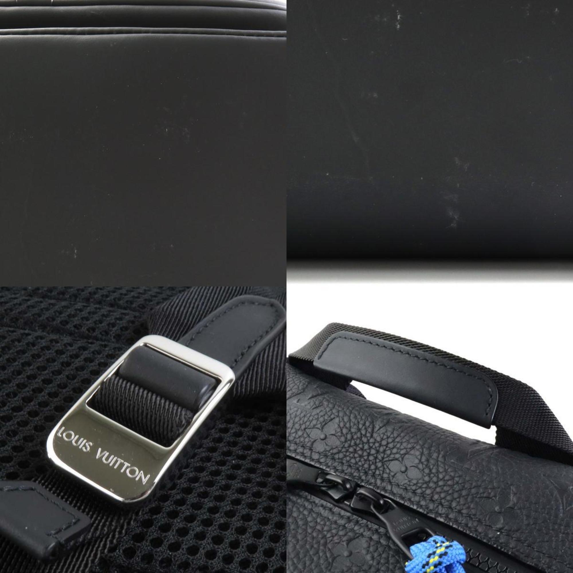 Louis Vuitton Black Blue Leather Backpack (Pre-Owned)