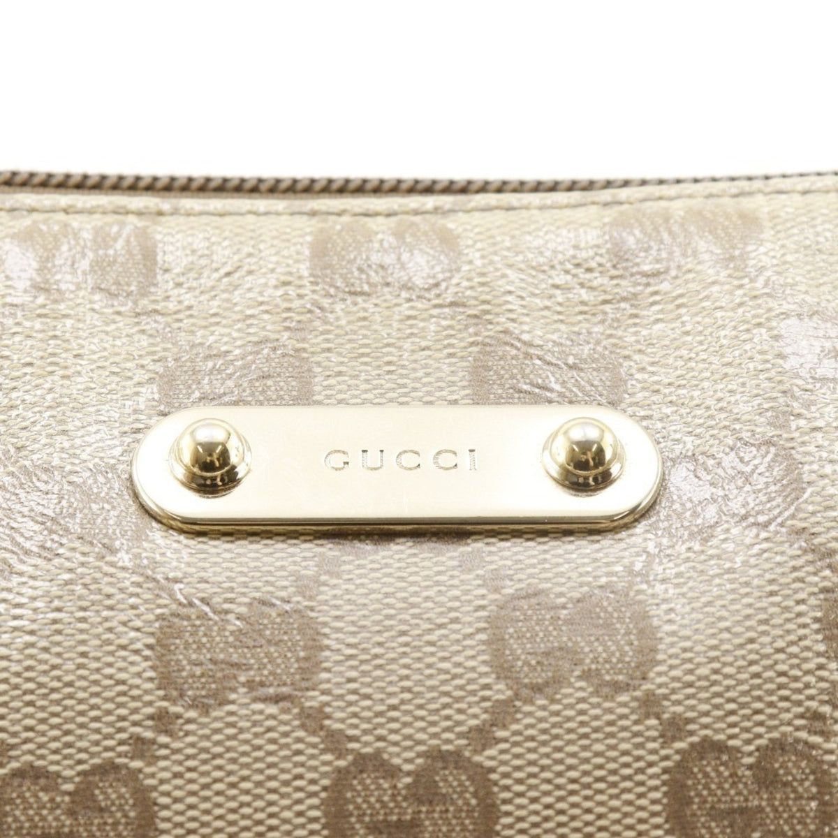 Gucci Gg Crystal Beige Pvc Shoulder Bag (Pre-Owned)