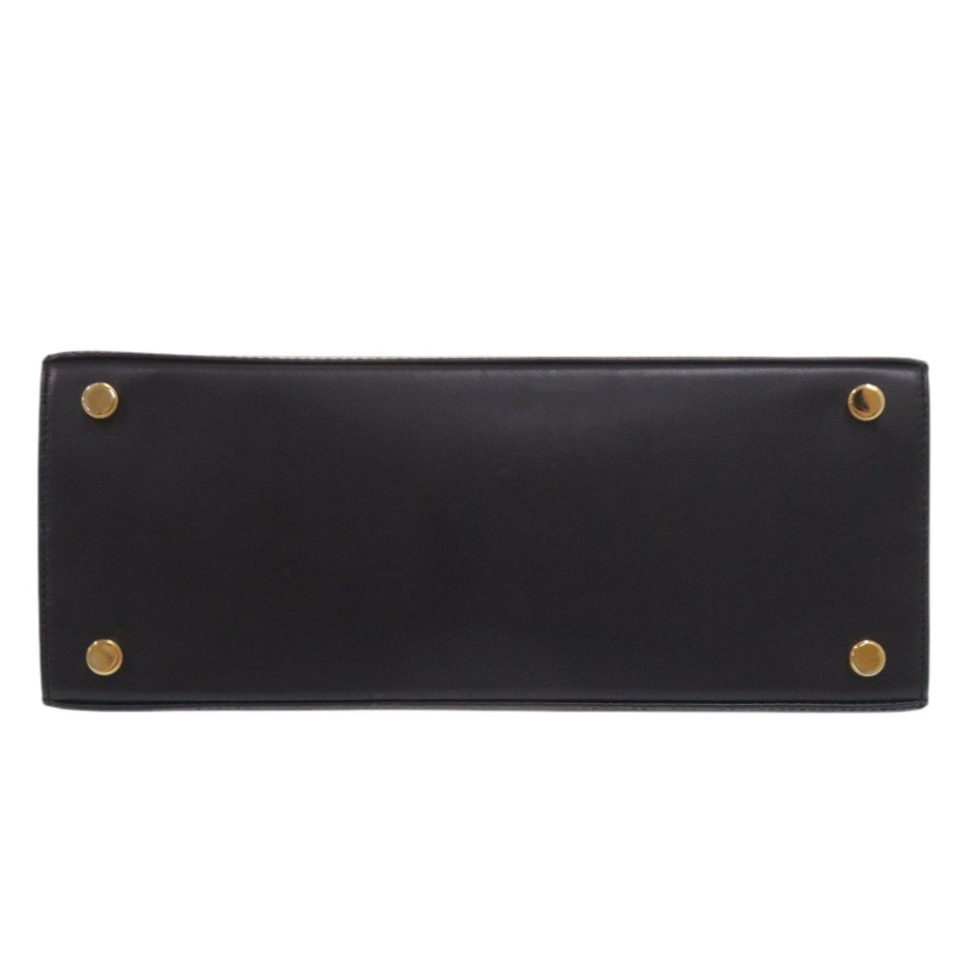 Salvatore Ferragamo Black Navy Leather Handbag Shoulder Bag (Pre-Owned)