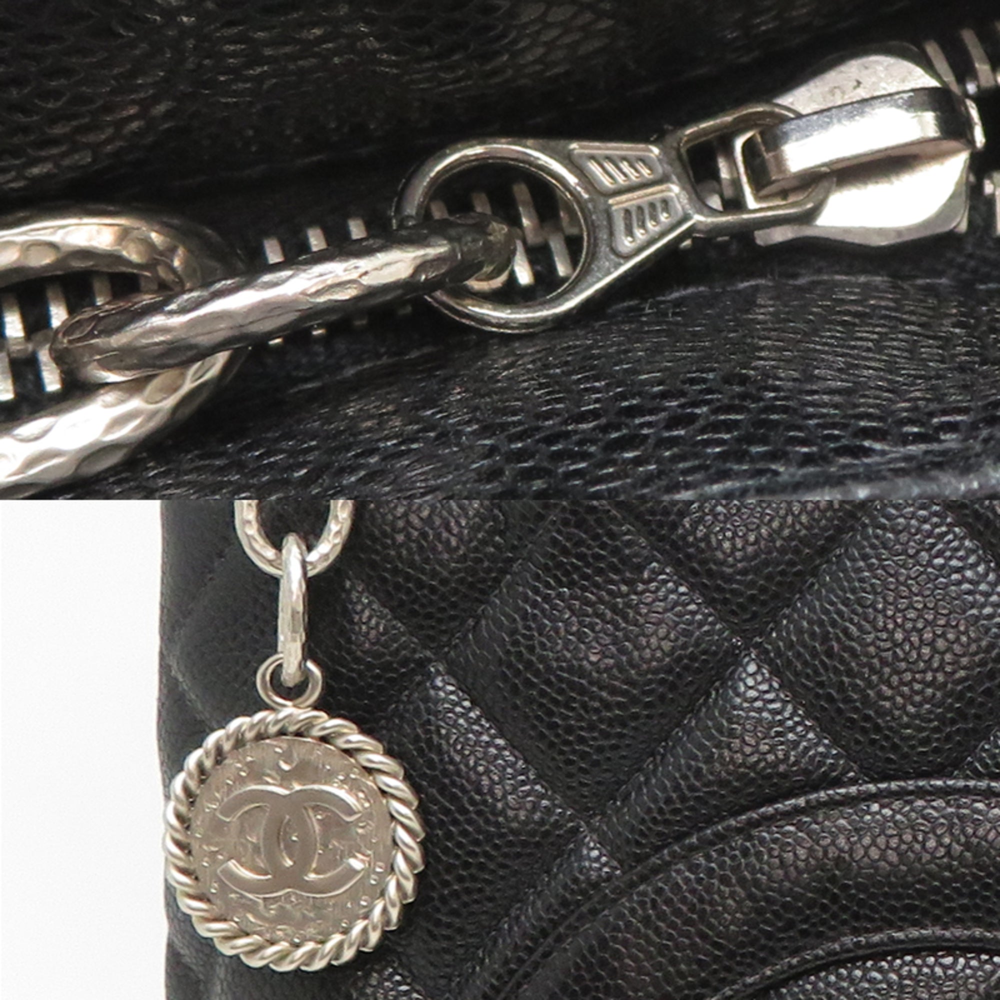 Chanel Black Grained Calfskin Tote Bag (Pre-Owned)
