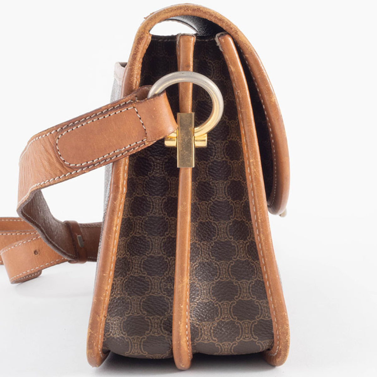 Celine Macadam Brown Pvc Leather Shoulder Bag (Pre-Owned)