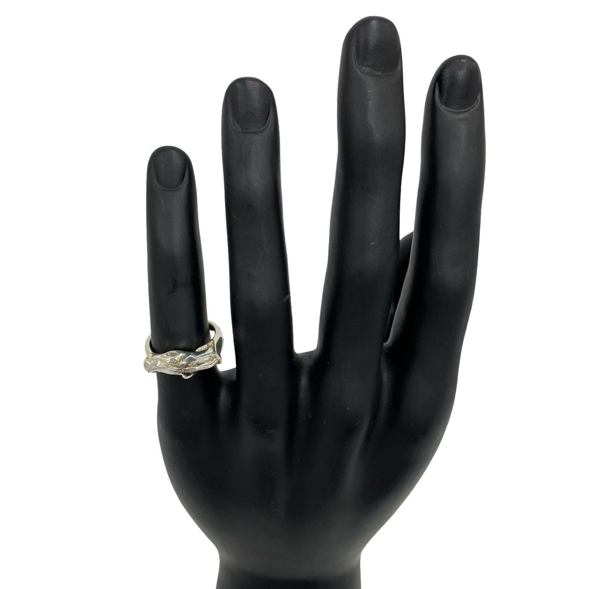 Hermes Silver Silver 925 Band Ring (Pre-Owned)