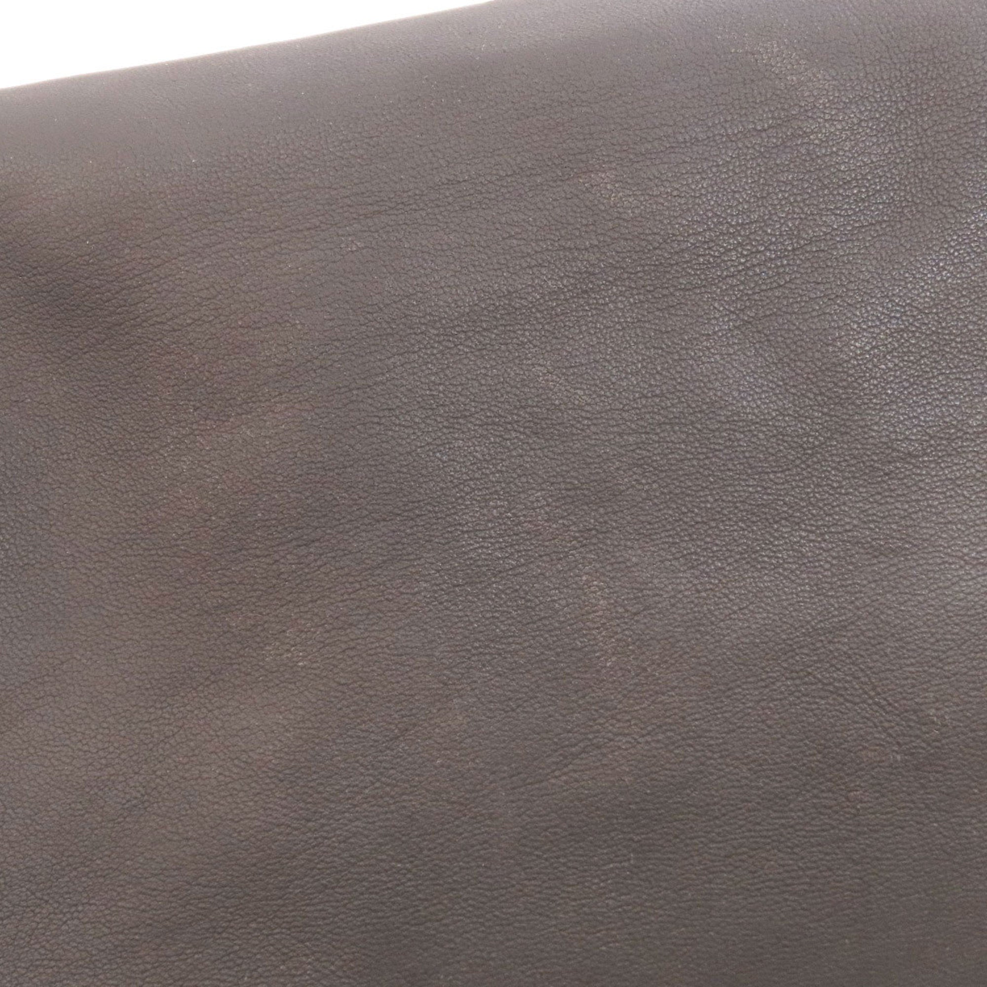 Chanel Dark Gray Leather Shoulder Bag (Pre-Owned)