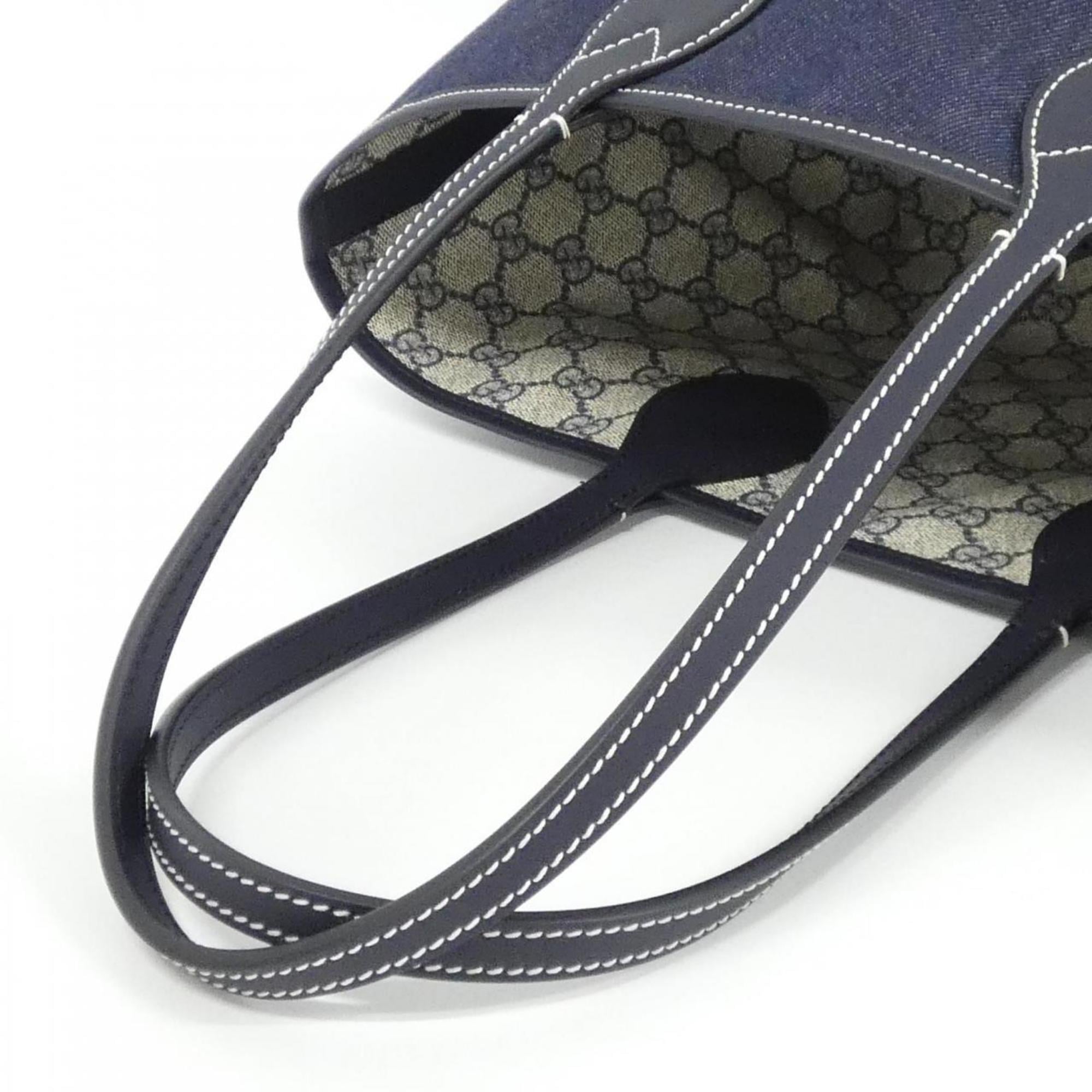 Gucci Blue Denim Gg Supreme Canvas Handbag (Pre-Owned)