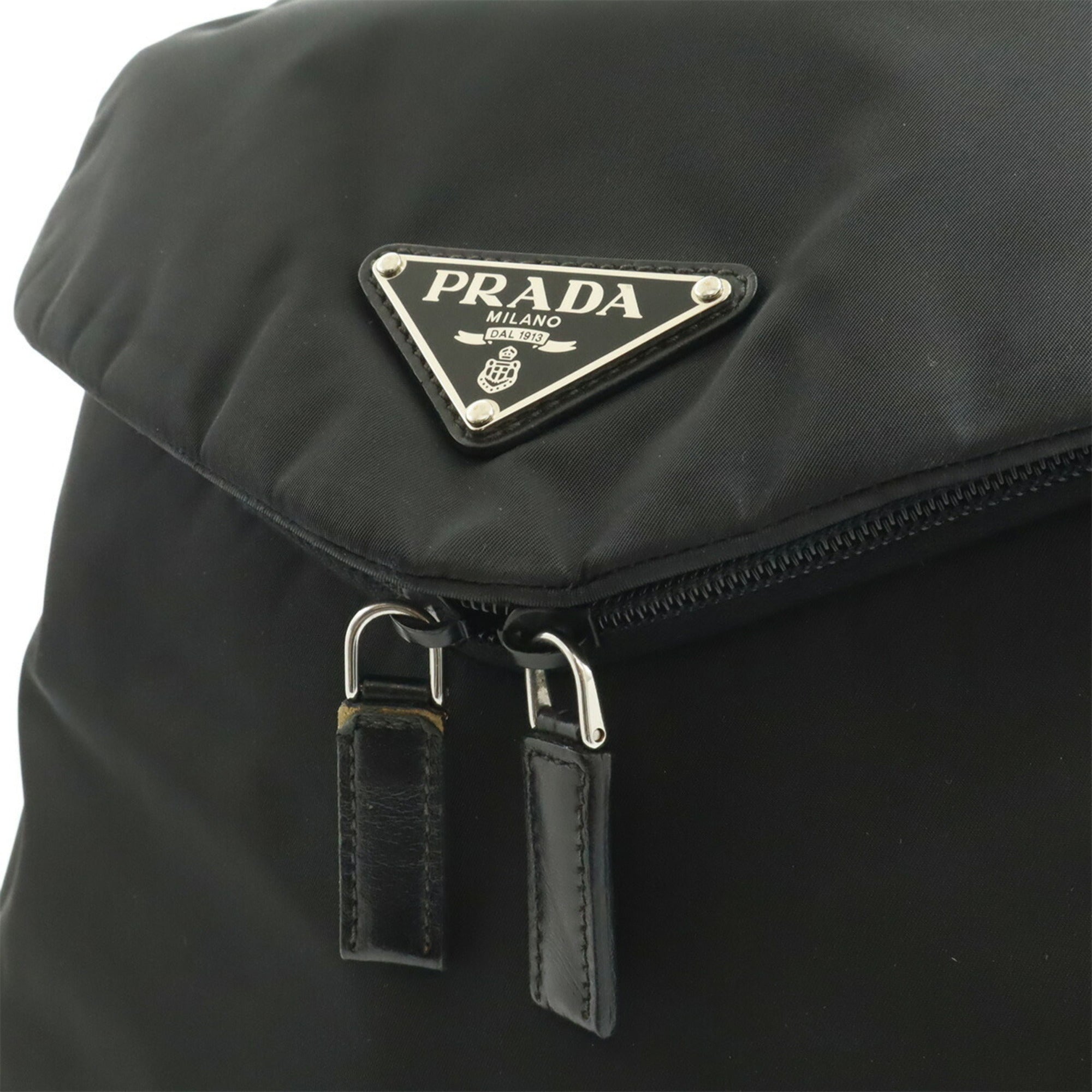 Prada Black Nero Nylon Leather Backpack (Pre-Owned)