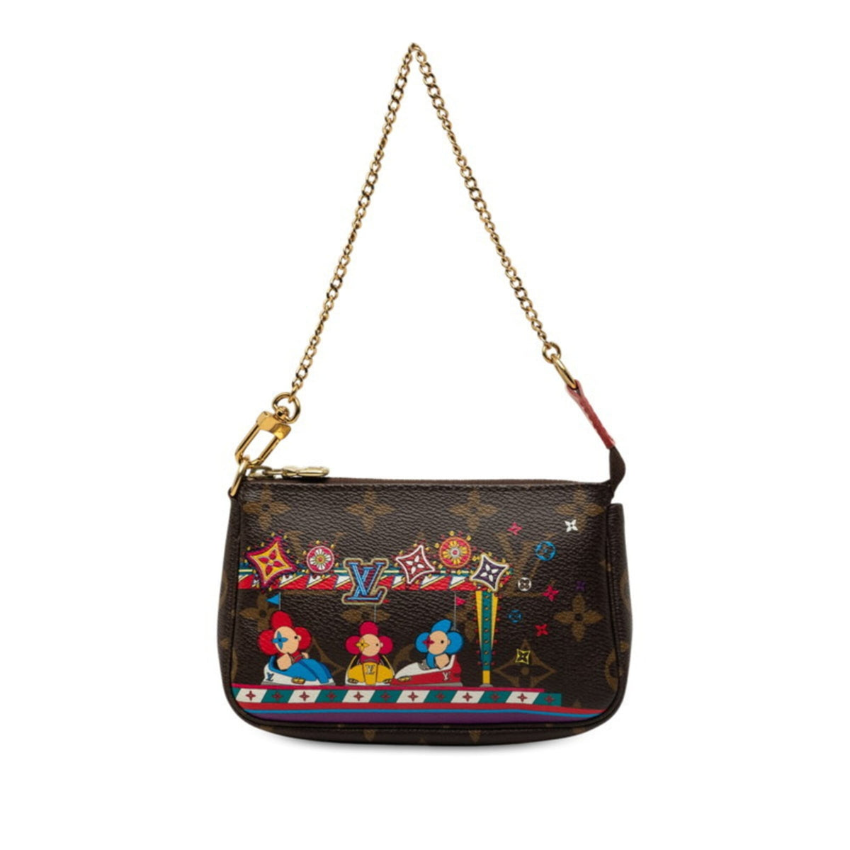 Louis Vuitton Brown Multi-Color Pvc Handbag Pochette (Pre-Owned)