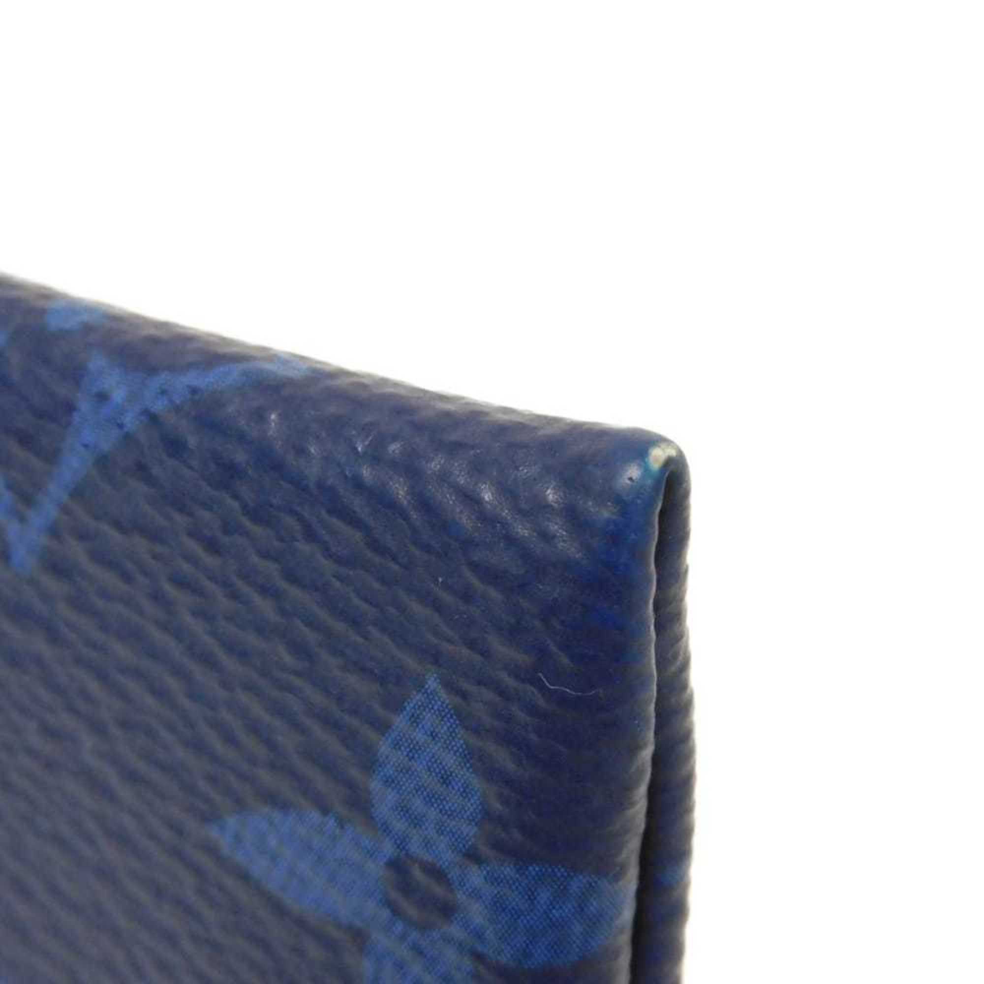 Louis Vuitton Blue Cobalt Monogram Monogram Cobalt Taiga Leather Leather Canvas Monogram Pochette Pouch (Pre-Owned)