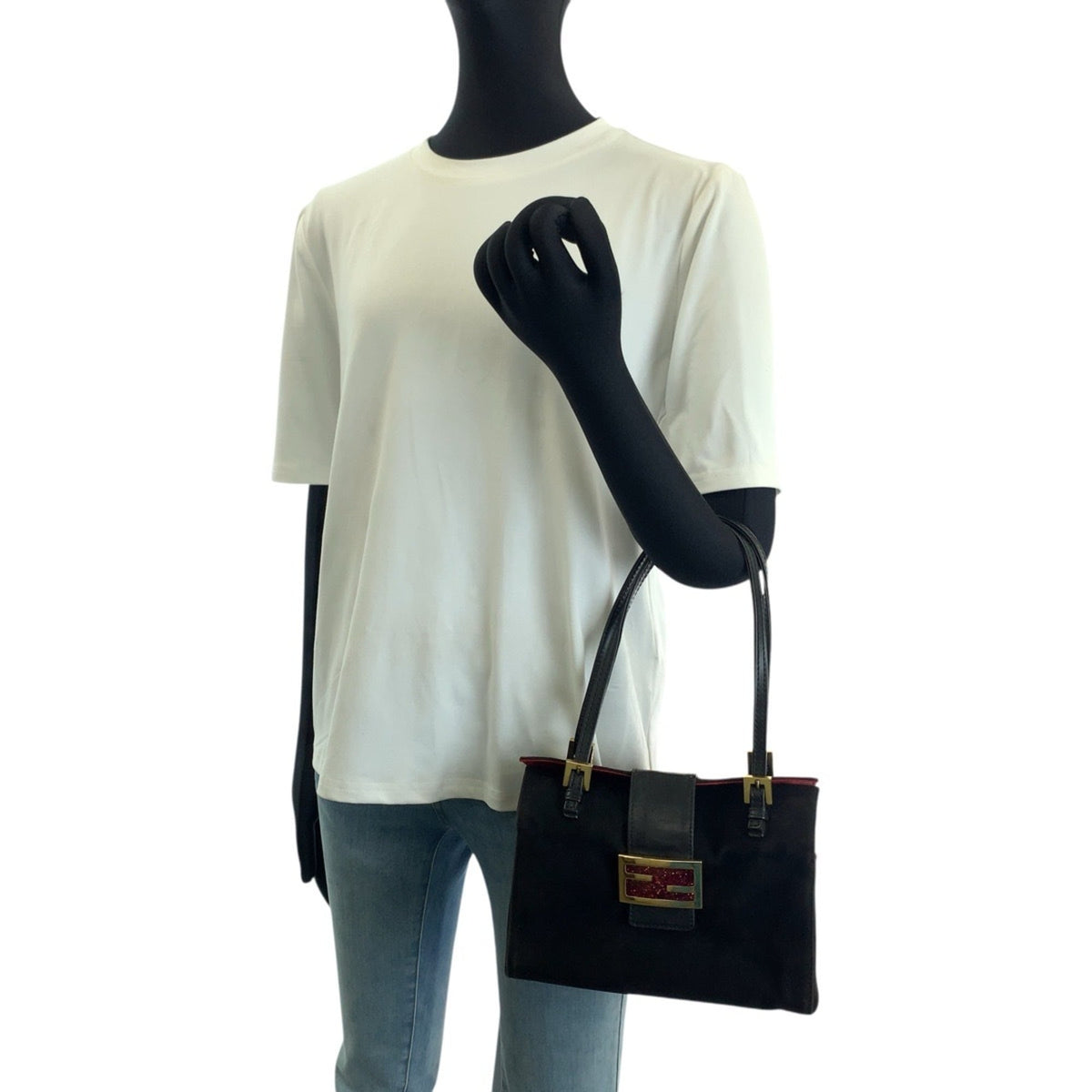 Fendi Black Suede Handbag (Pre-Owned)