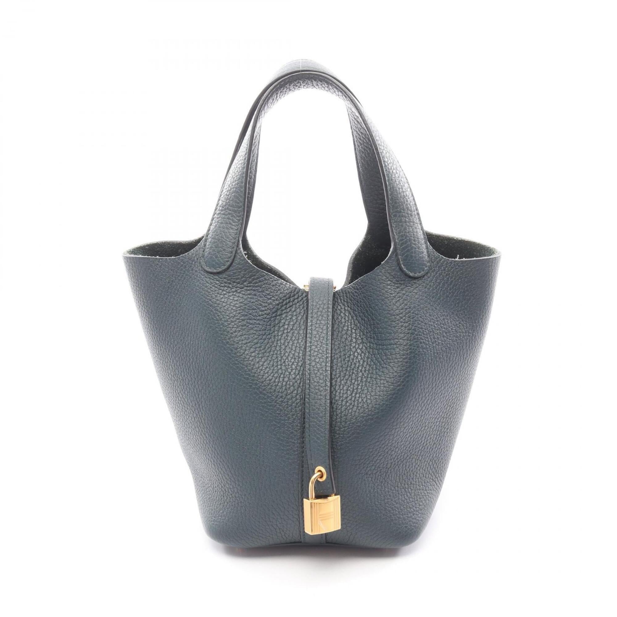 Hermes Green Taurillon Clemence Leather Handbag (Pre-Owned)